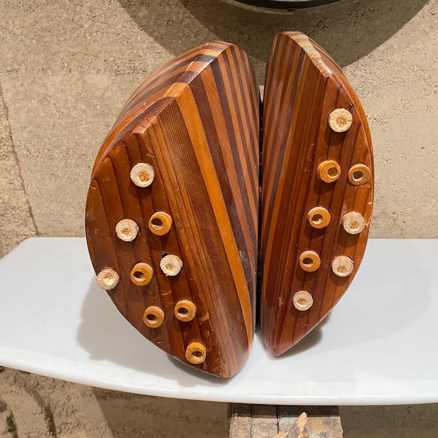 1970er Jahre Gestreifte Holzkunst Abstrakte Skulptur Organisches Modernes Design im Angebot 2