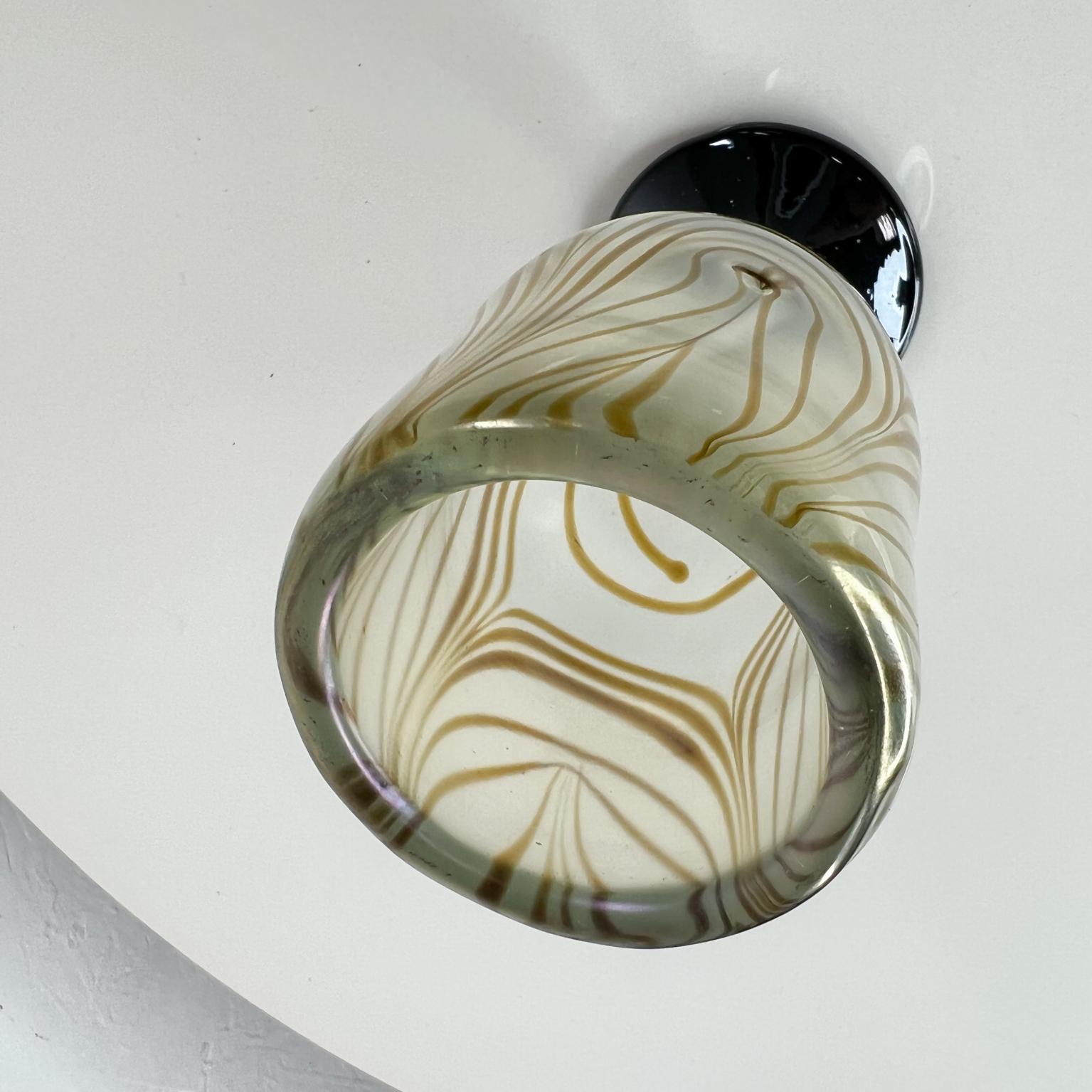 Late 20th Century 1970s Studio Art Glass Handmade Goblet by Calif Artist Norm Thomas