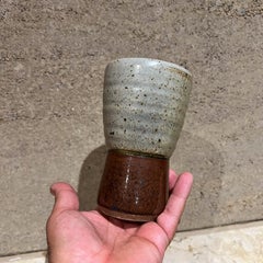1970s Studio Art Pottery Japanese Stoneware Tumbler Cup