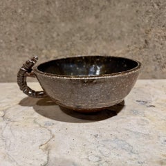1970s Studio Art Pottery Lizard Coffee Cup Serpent Mug