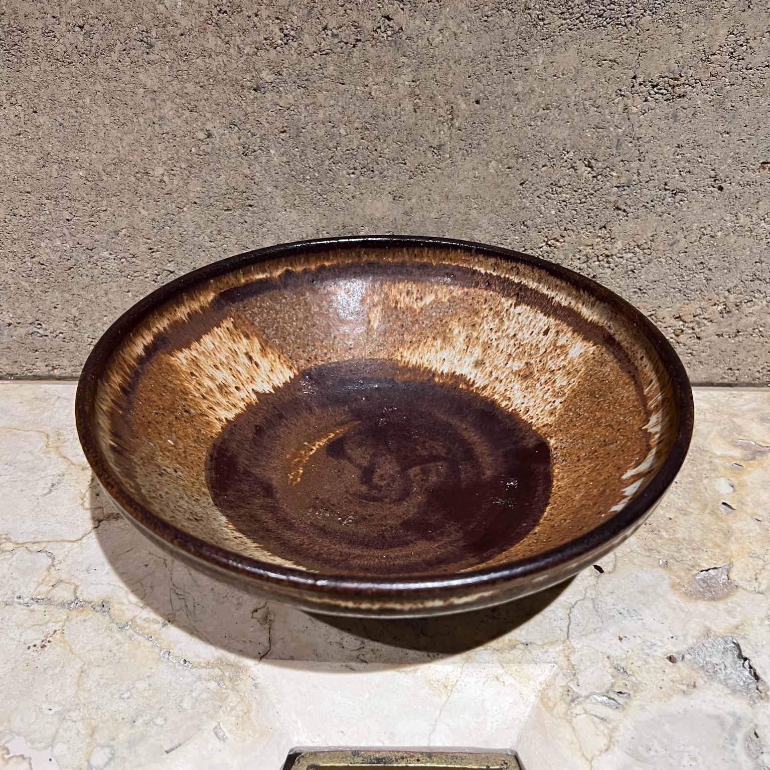Mid-Century Modern 1970s Studio Art Pottery Modernist Serving Bowl For Sale