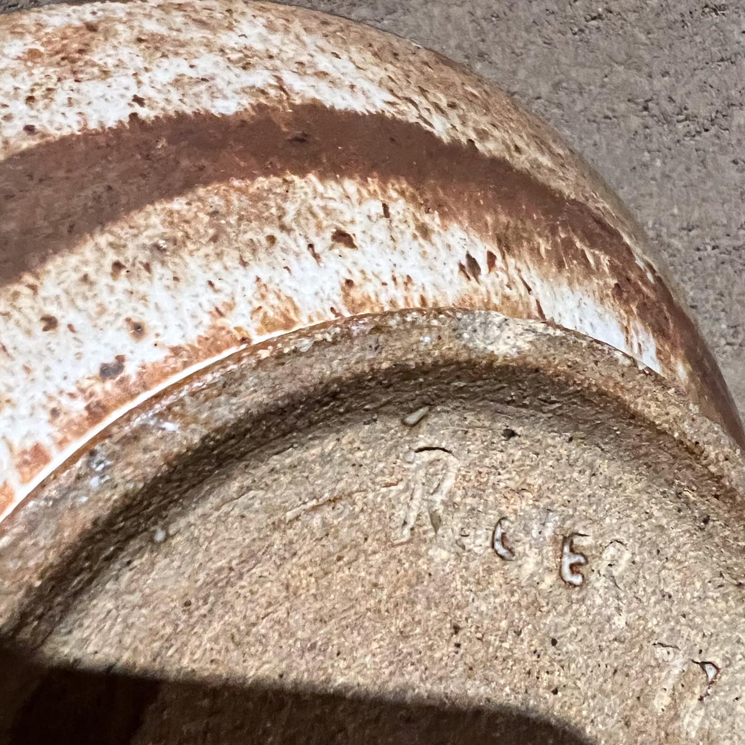 1970s Studio Art Pottery Modernist Serving Bowl For Sale 1