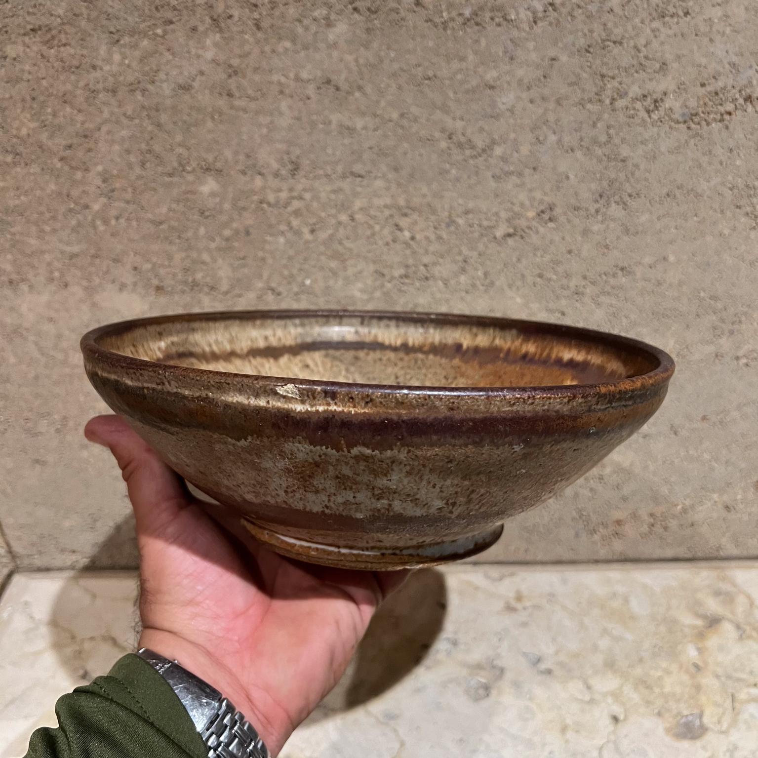 1970s Studio Art Pottery Modernist Serving Bowl For Sale 2