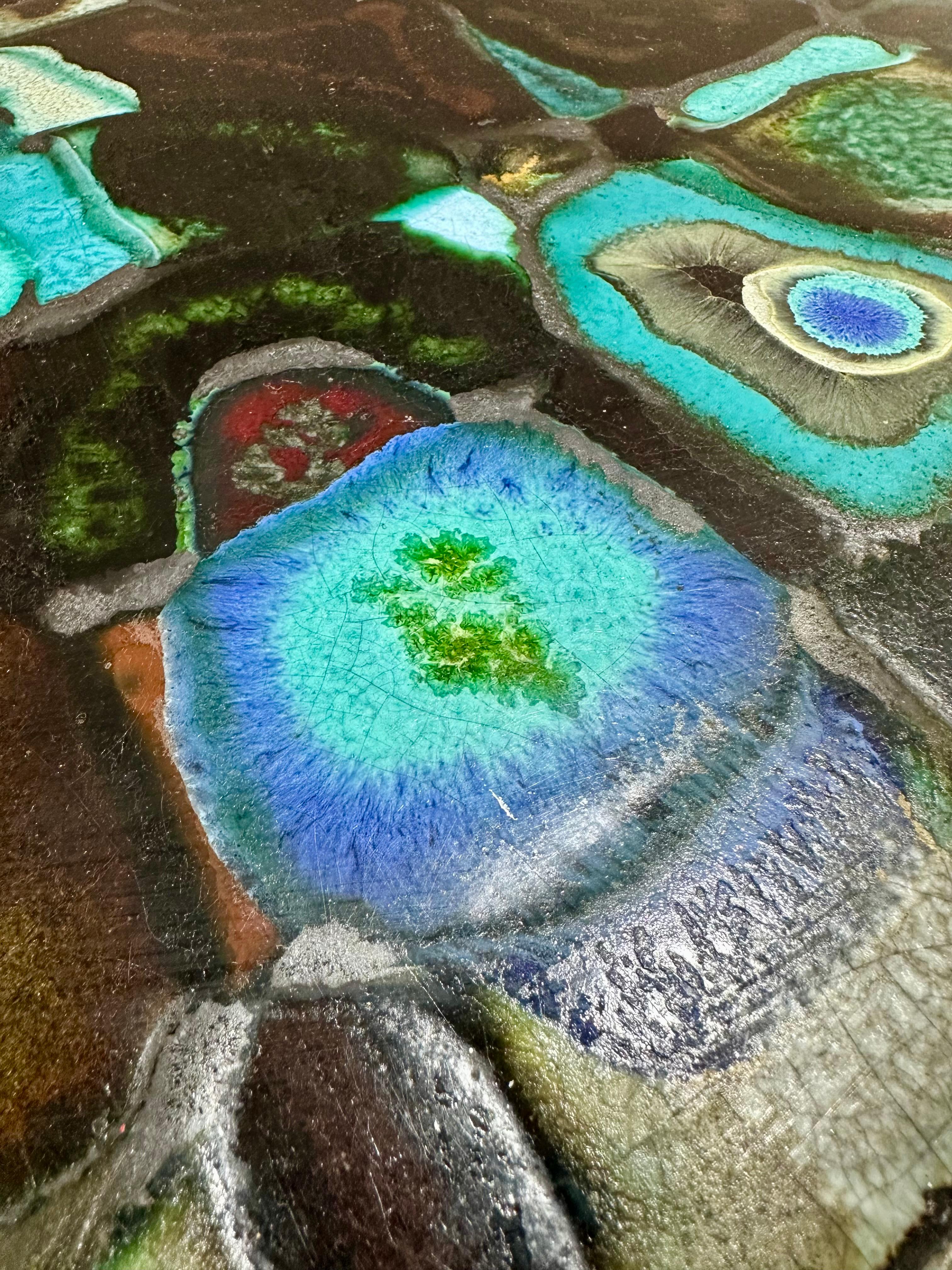 Table de salle à manger en céramique et fer de Studio 1970 en vente 2