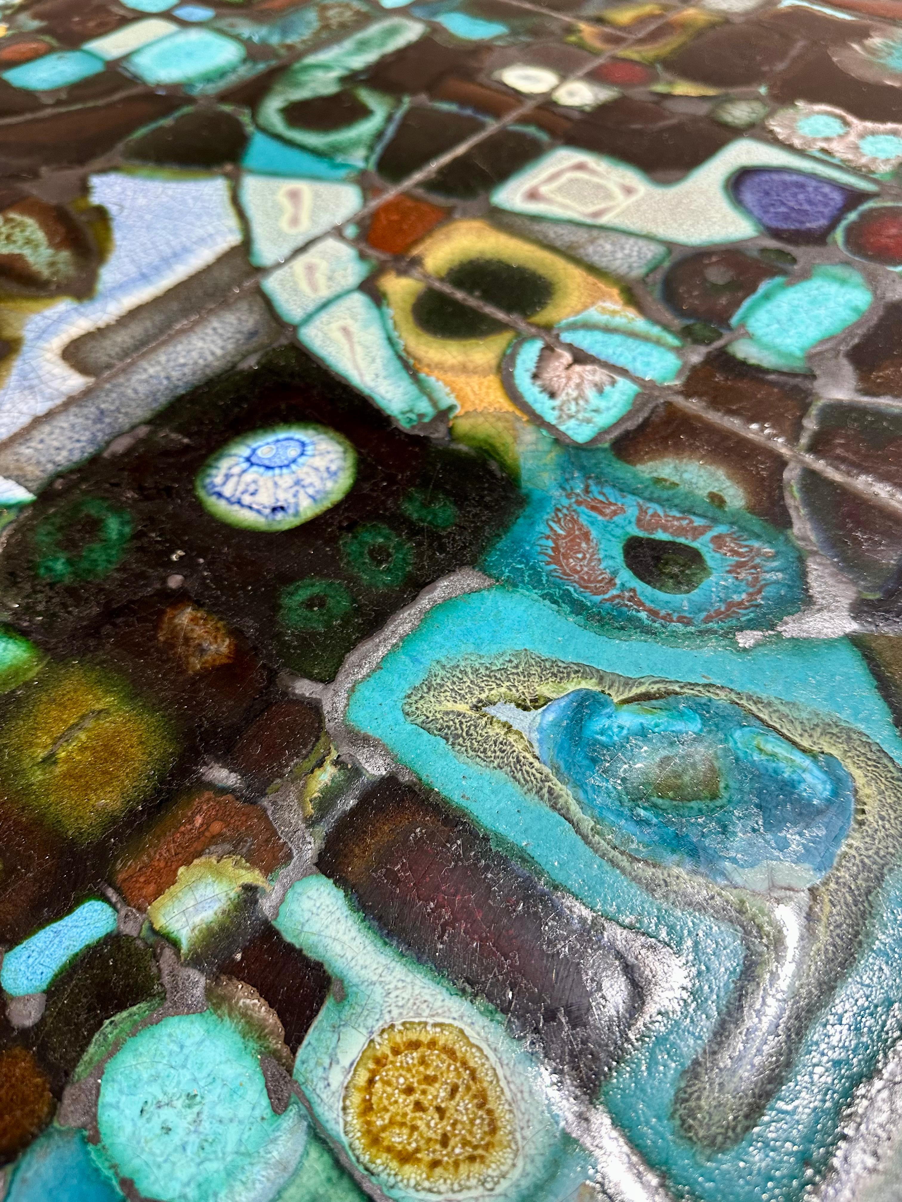 Table de salle à manger en céramique et fer de Studio 1970 en vente 3