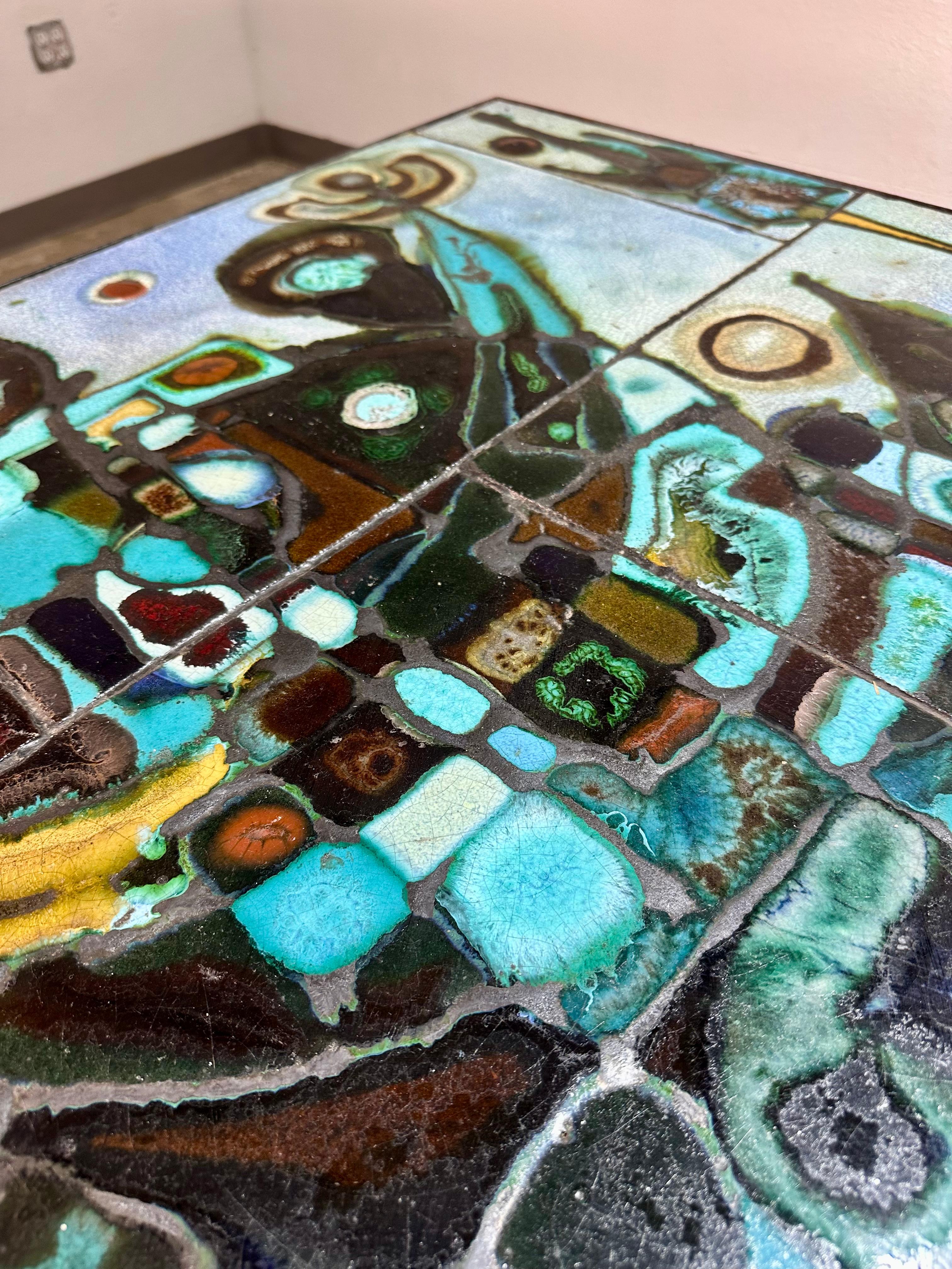 Table de salle à manger en céramique et fer de Studio 1970 en vente 4