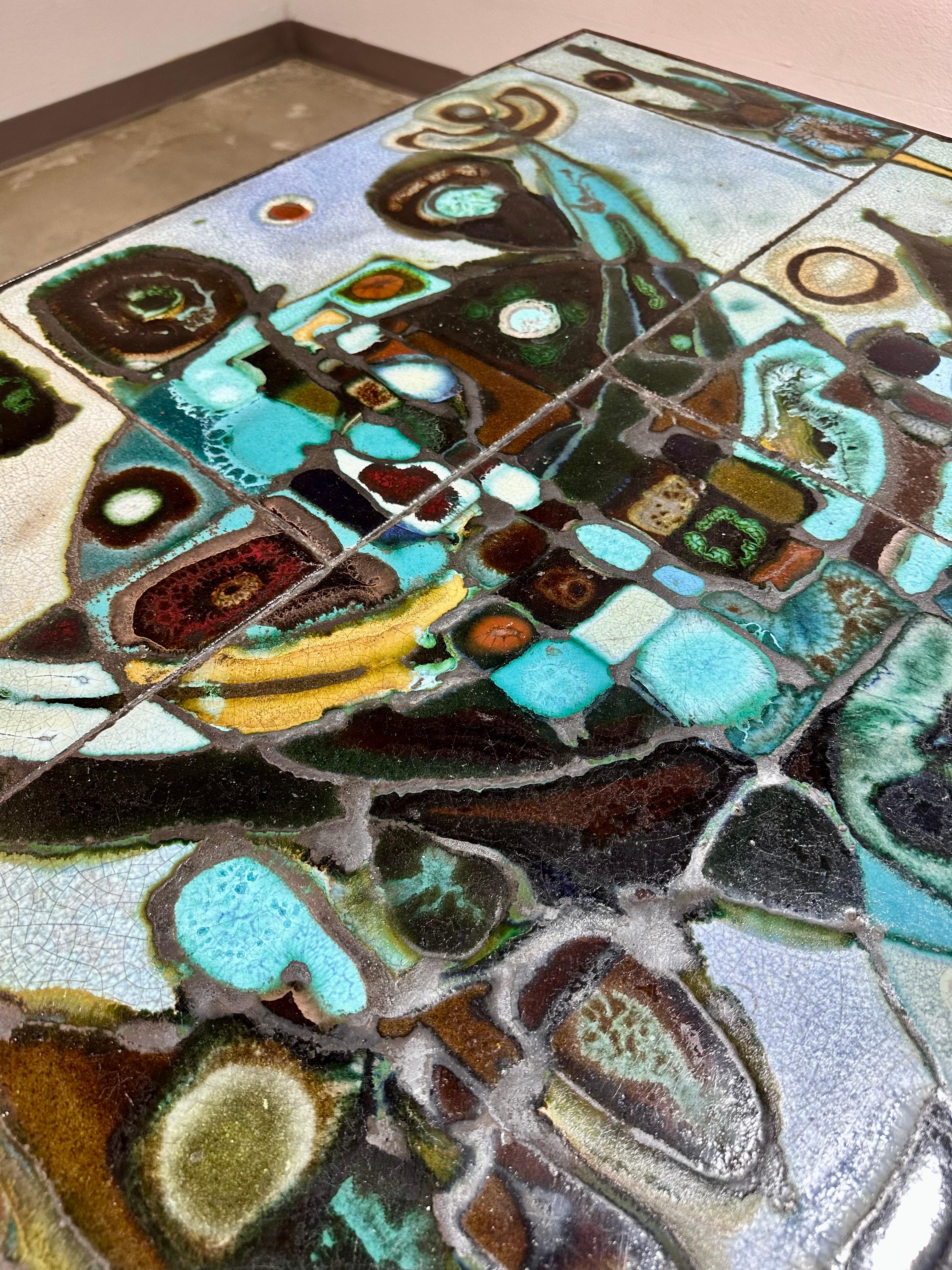 Table de salle à manger en céramique et fer de Studio 1970 en vente 5