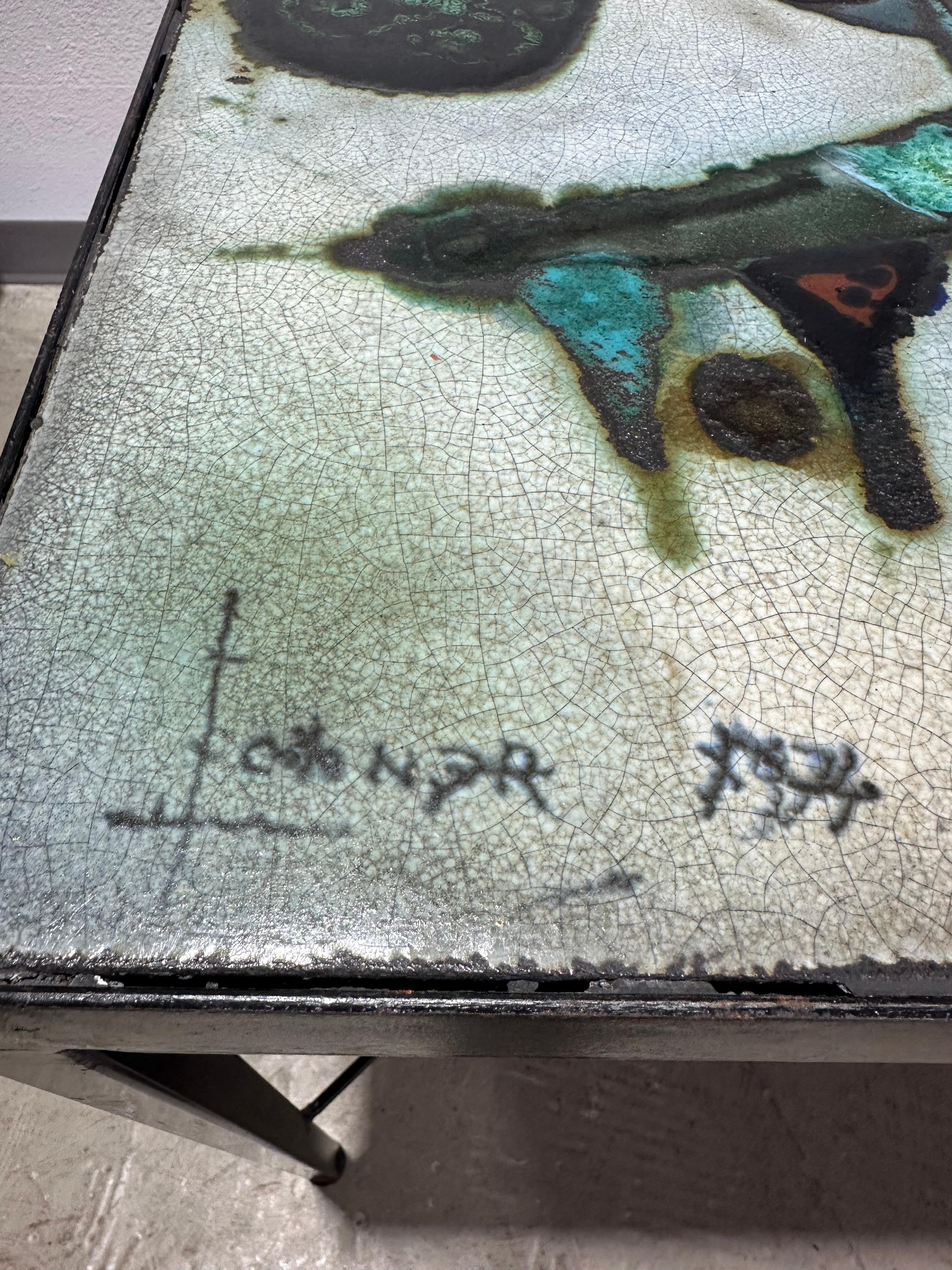 Table de salle à manger en céramique et fer de Studio 1970 en vente 6