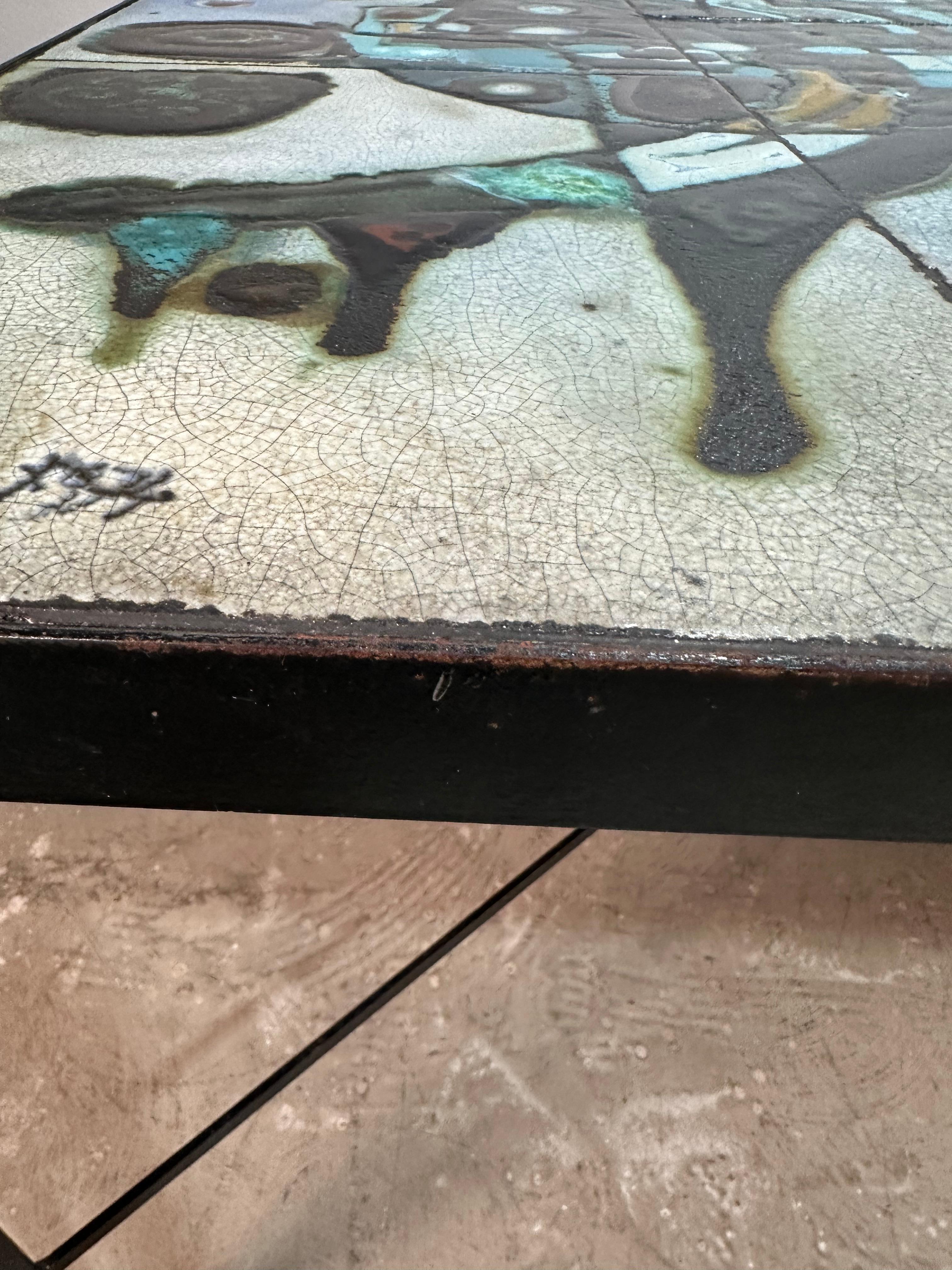 Table de salle à manger en céramique et fer de Studio 1970 en vente 7