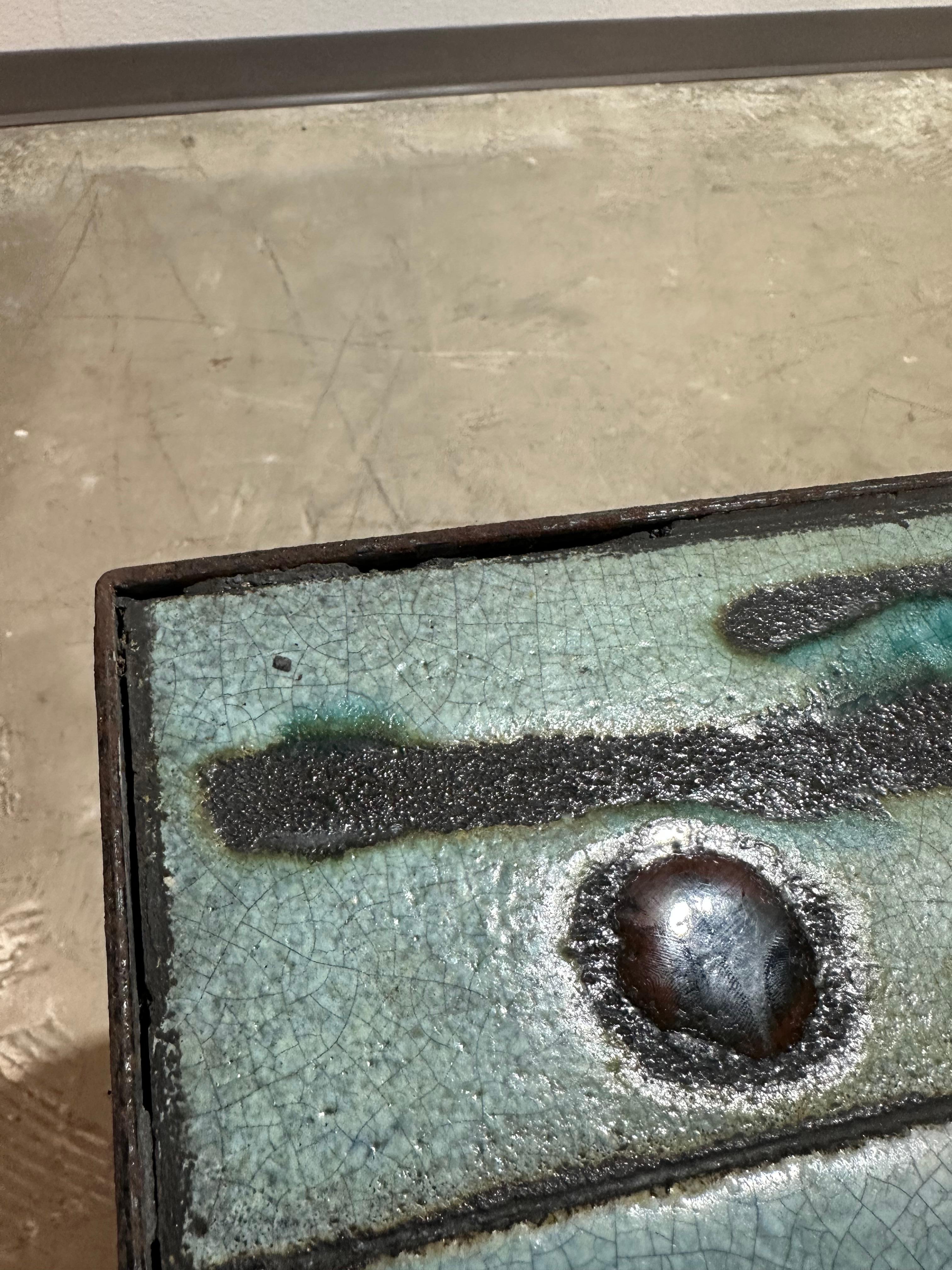 Table de salle à manger en céramique et fer de Studio 1970 en vente 10