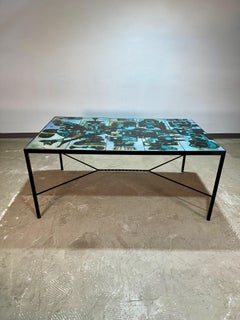 1970’s Studio Ceramic Tile and Iron Dining Table