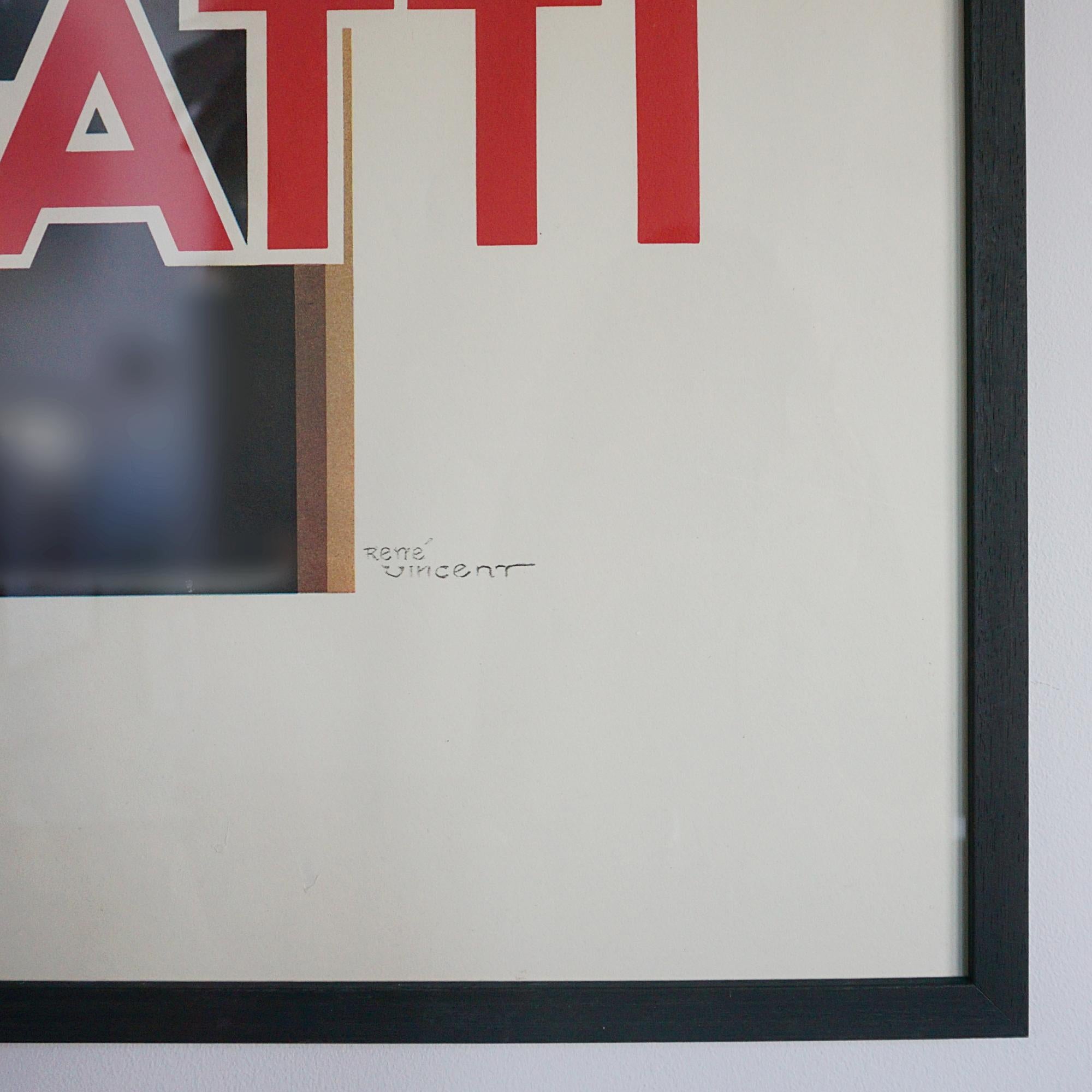 1970s Studio Edition Bugatti Print by Rene Vincent Printed by Bedos Paris In Good Condition In Forest Row, East Sussex