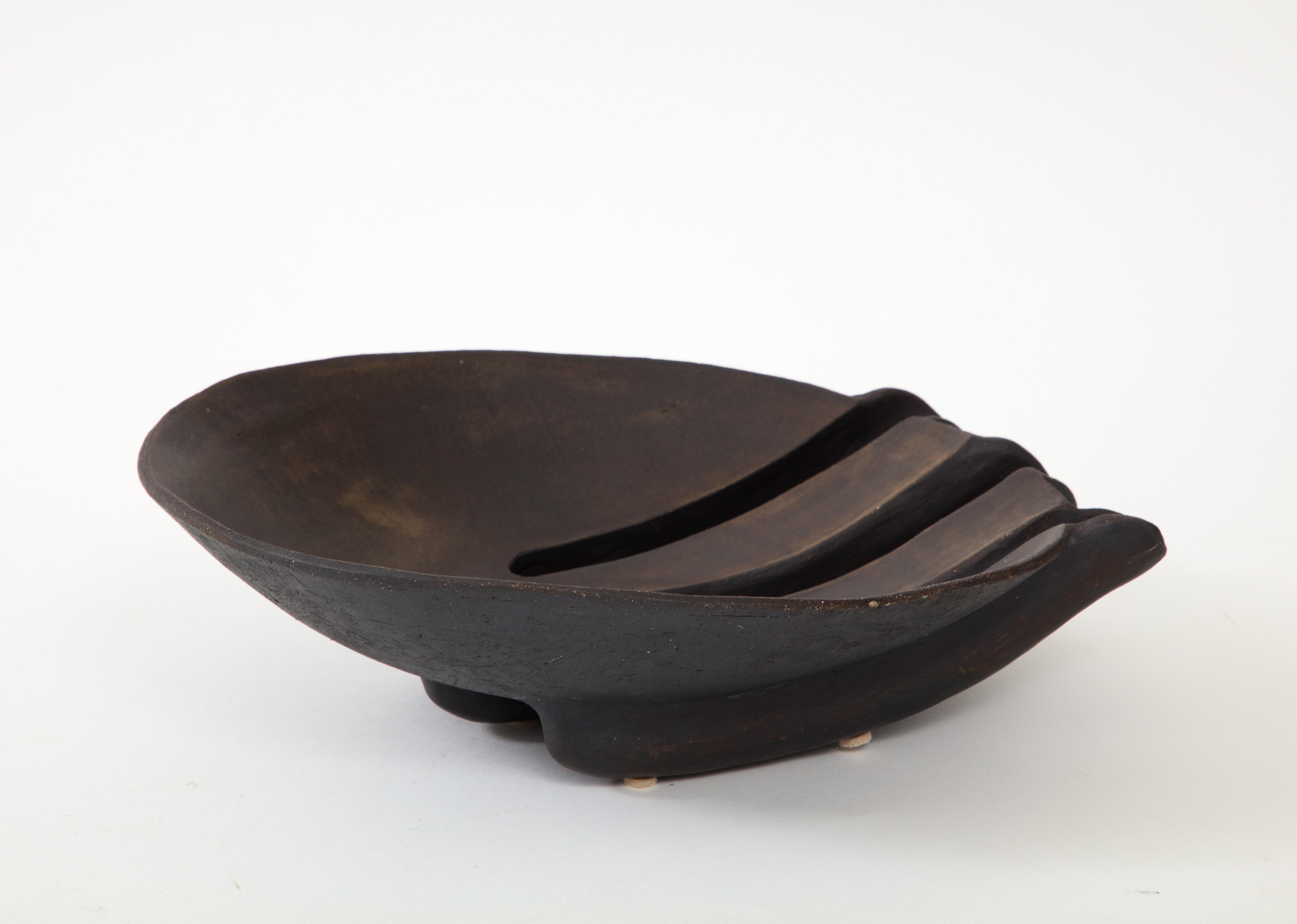 Mid-Century Modern 1970's Studio Made Modernist Pottery Bowl For Sale