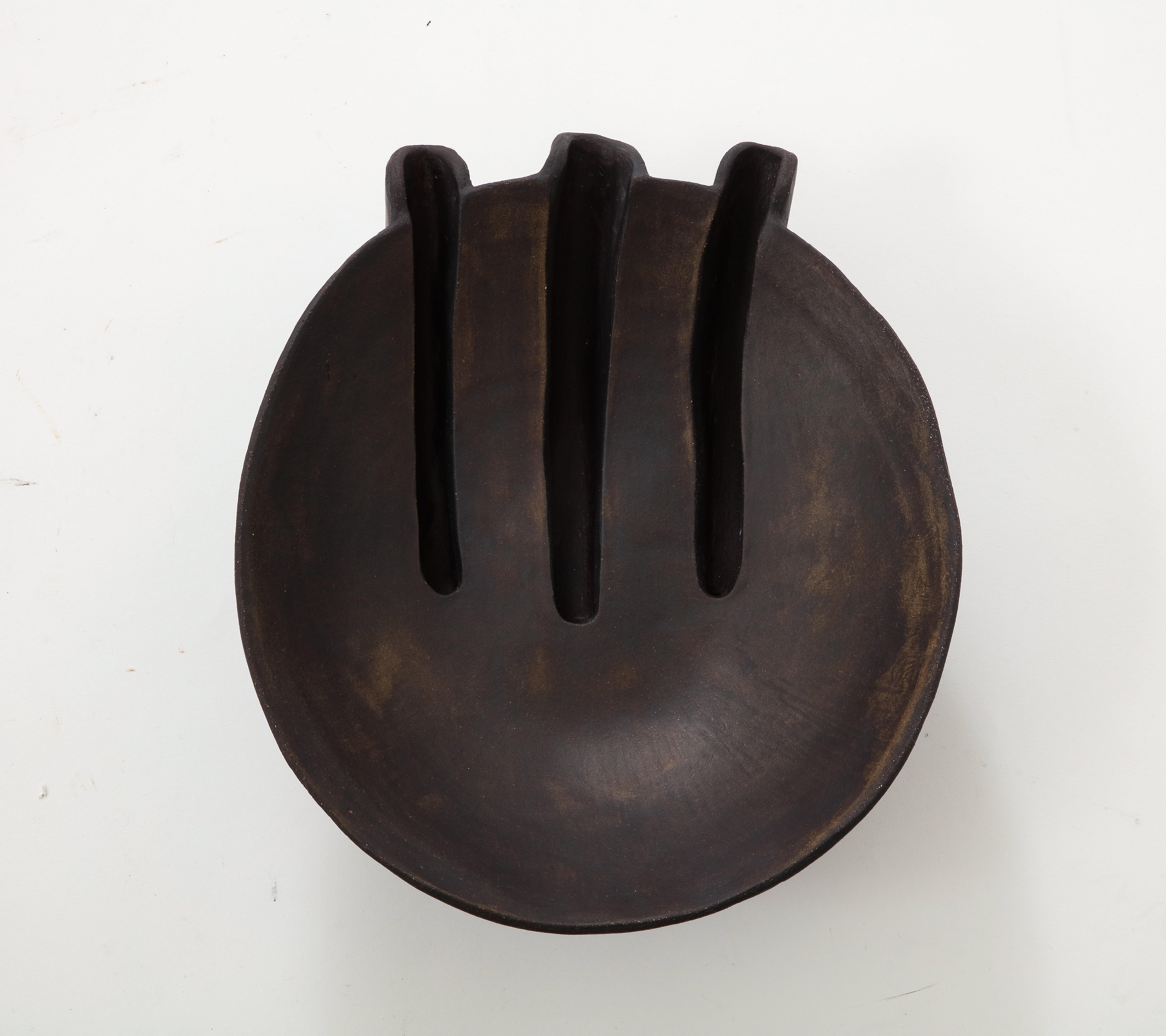 1970's Studio Made Modernist Pottery Bowl In Good Condition For Sale In New York, NY