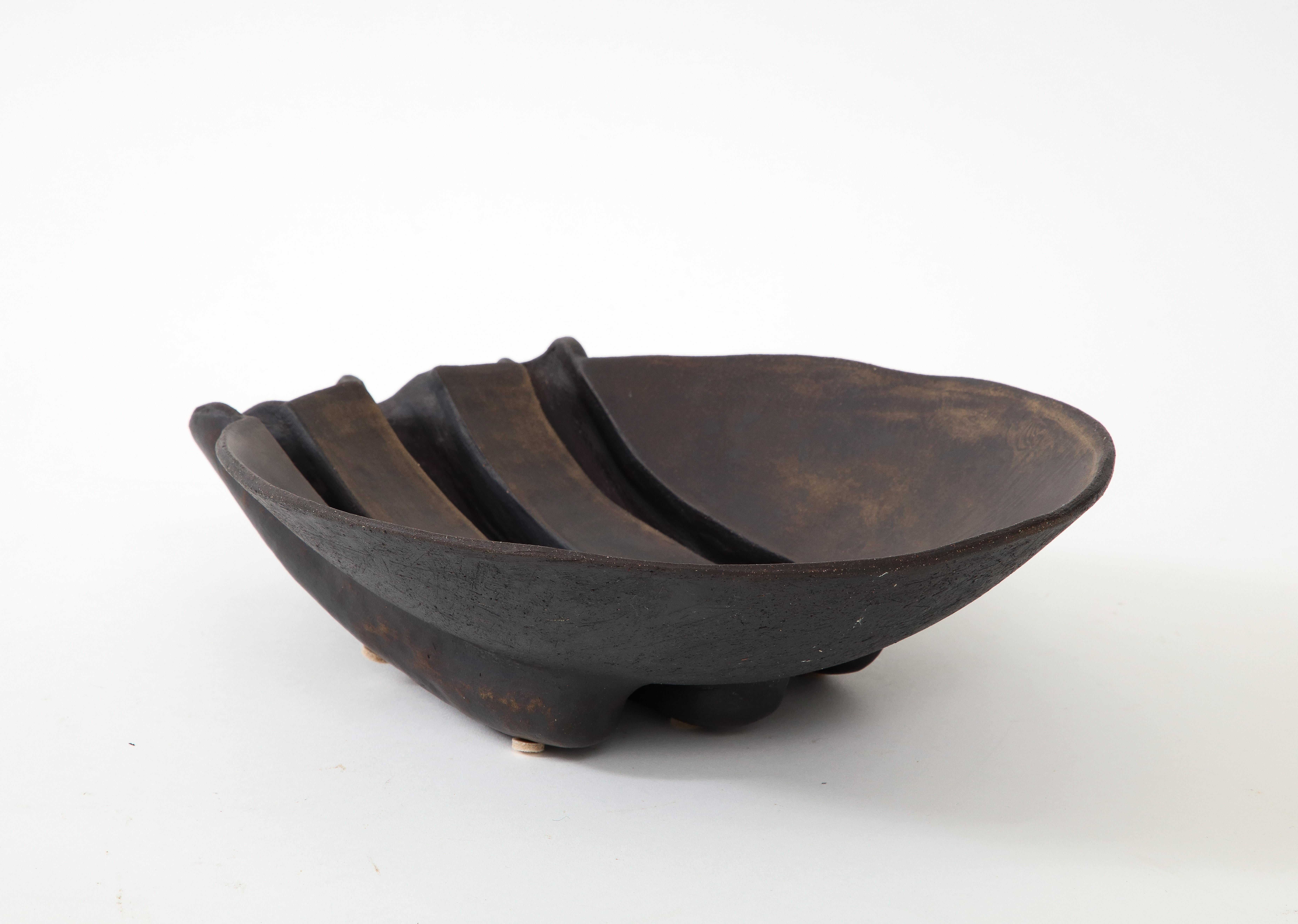 Late 20th Century 1970's Studio Made Modernist Pottery Bowl For Sale