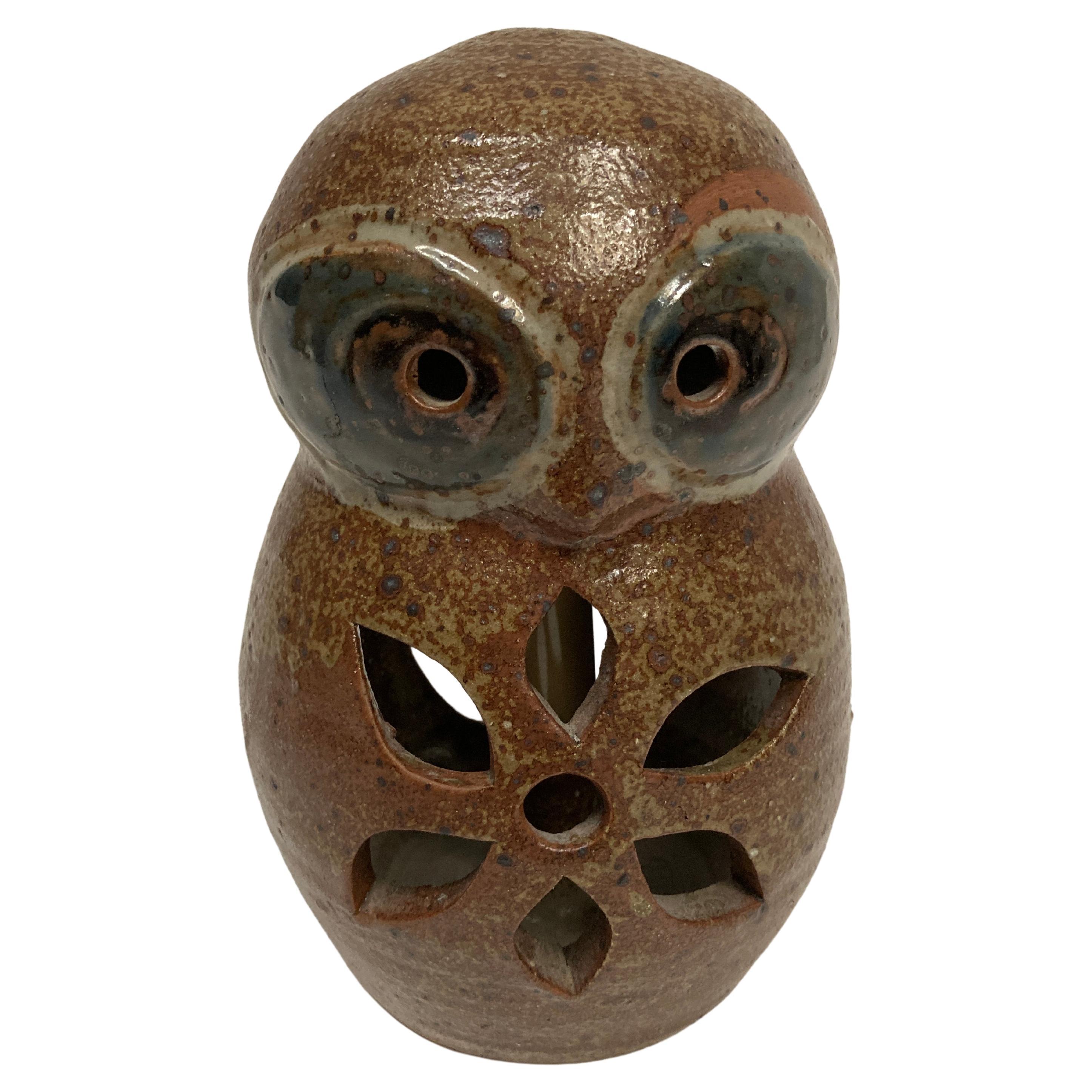 1970's Studio pattery "owl" table lamp For Sale