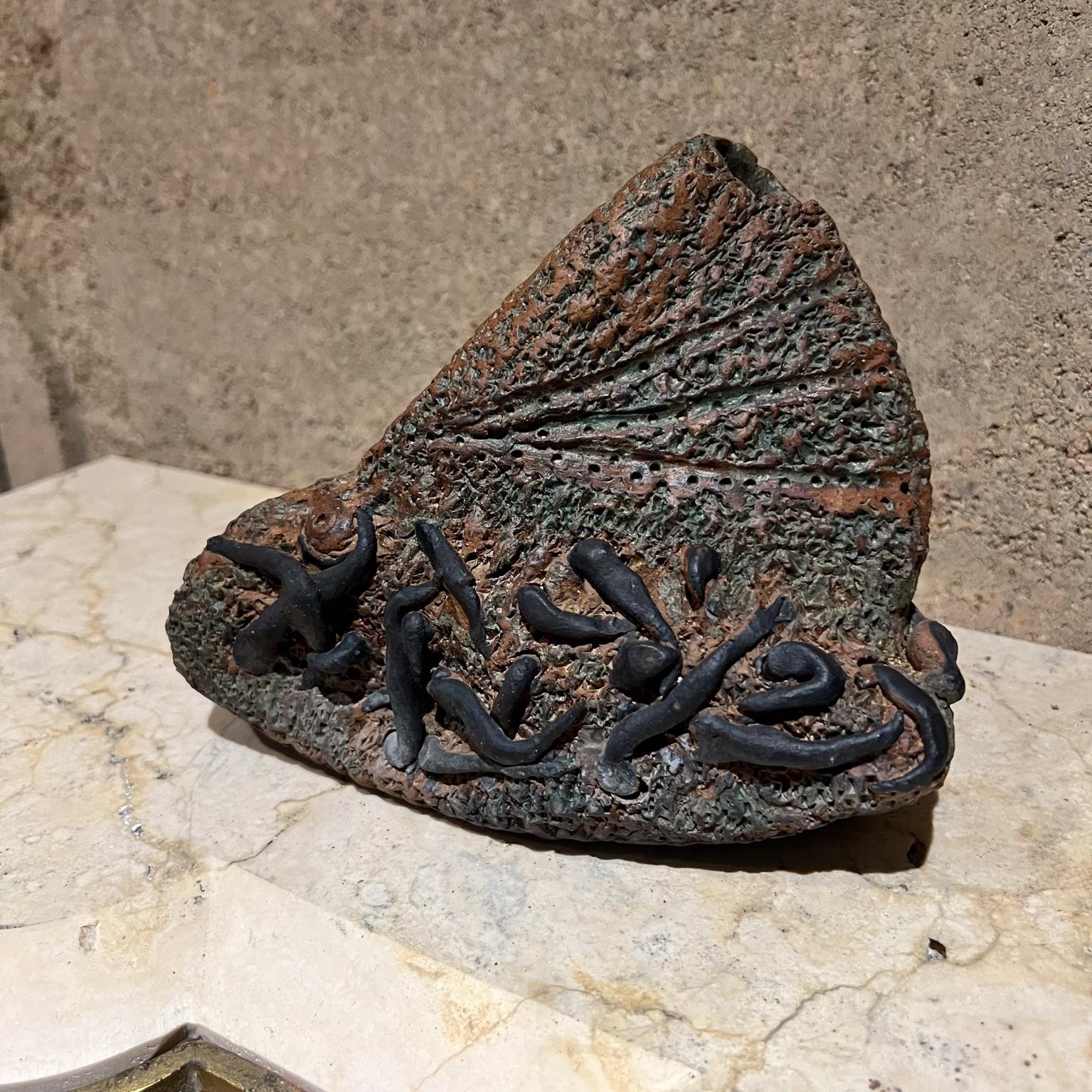 1970s Studio Pottery Abstract Textured Triangular Object For Sale 4