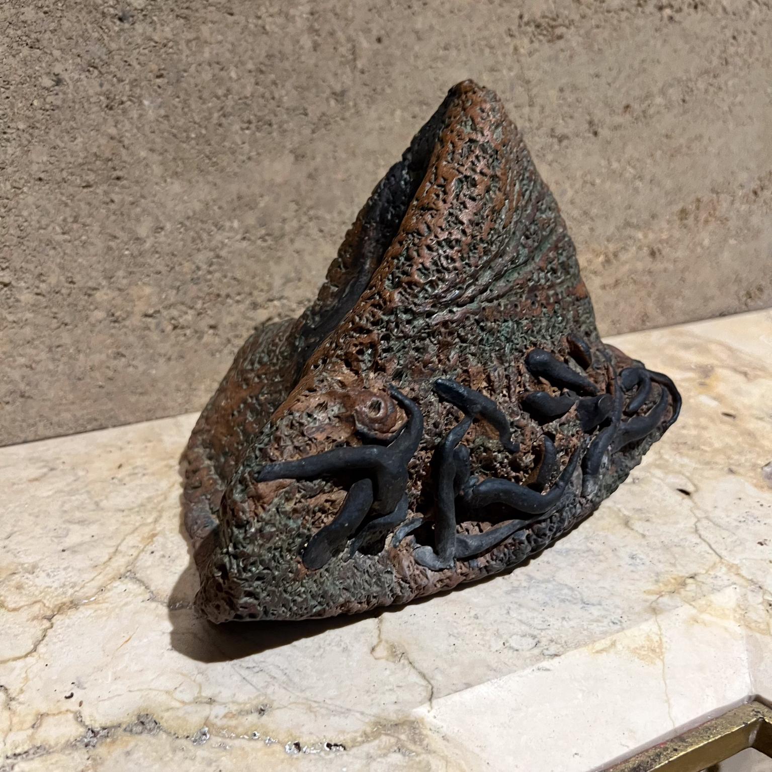 1970s Studio Pottery Abstract Textured Triangular Object For Sale 5