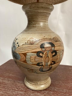 1970's Studio pottery Ceramic lamp by Fievet