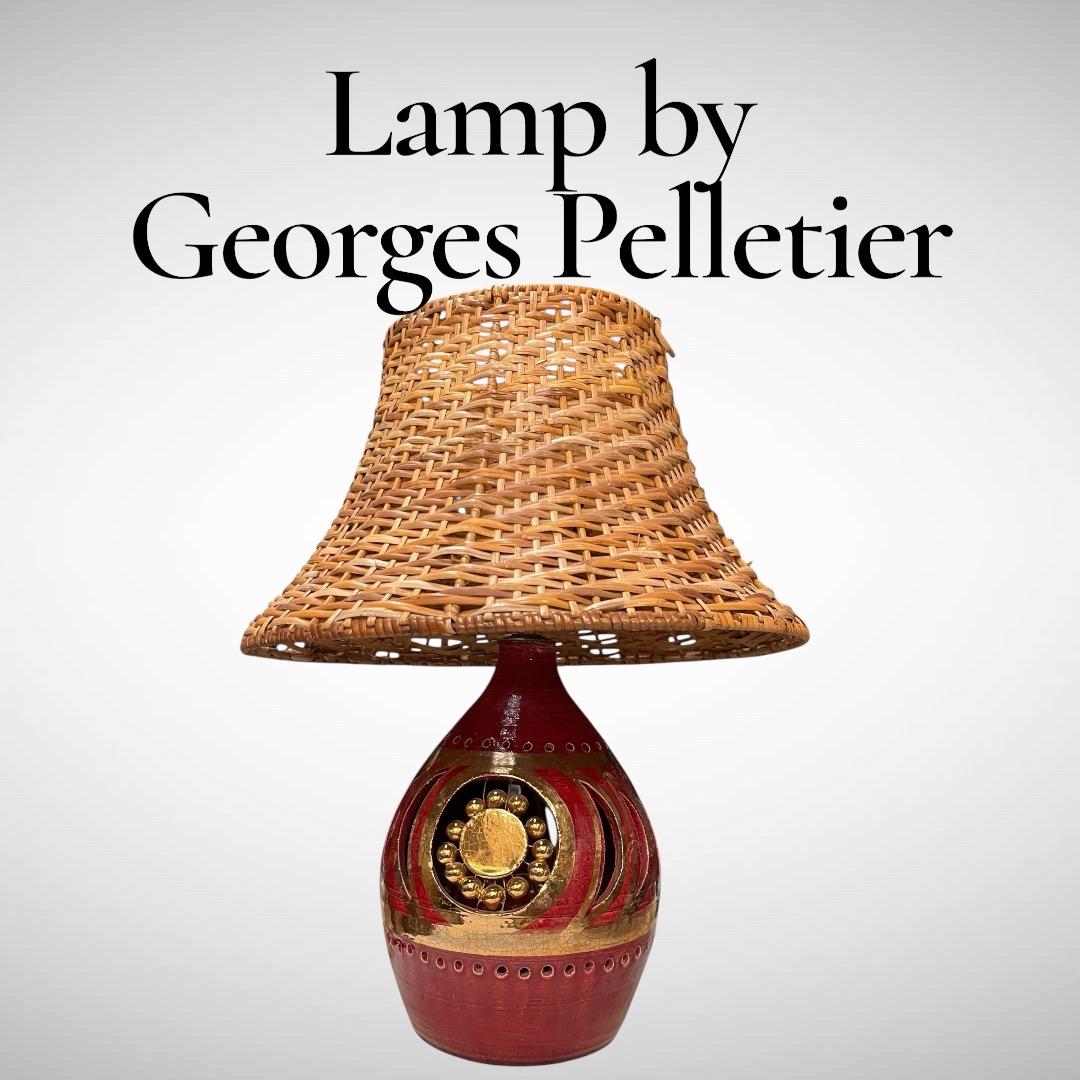 Lámpara de cerámica Studio Pottery de los años 70 Por Georges Pelletier en venta 5