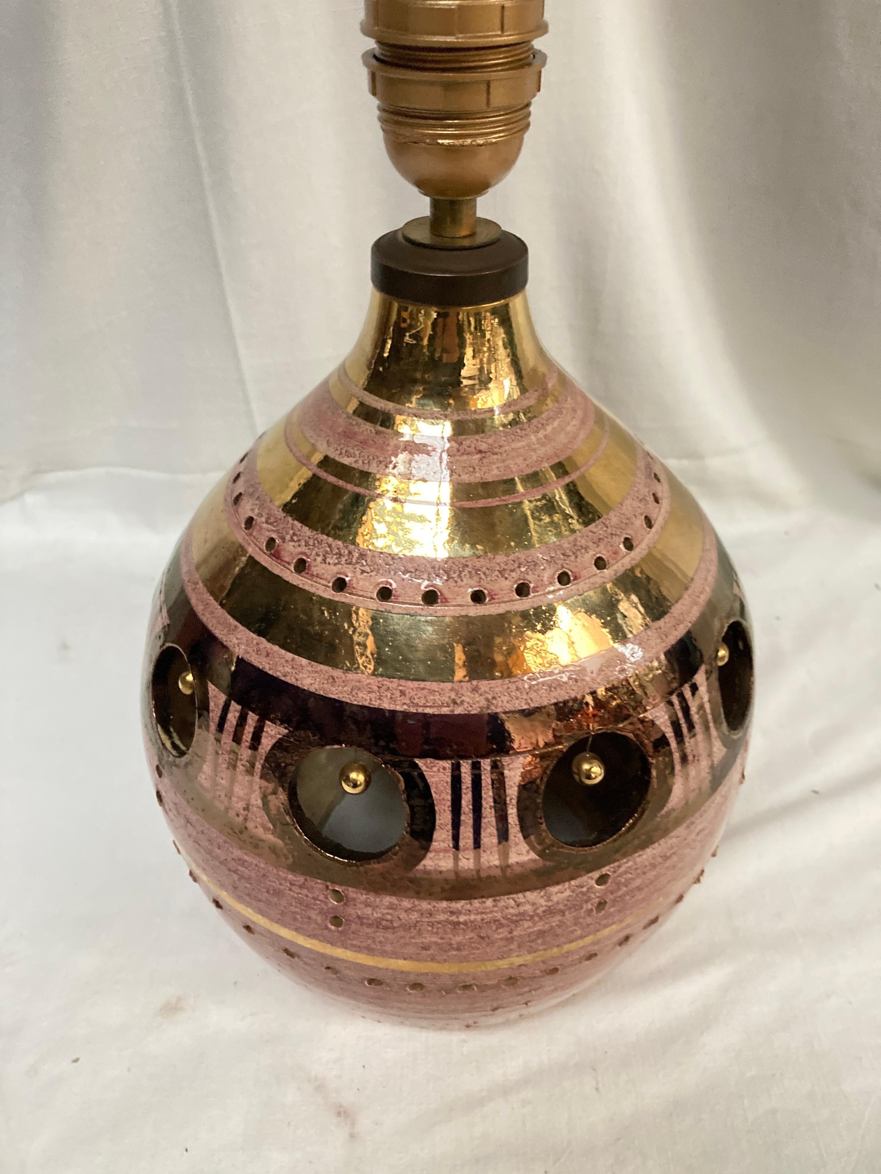 Lámpara de cerámica Studio Pottery de 1970 de Georges Pelletier Francés en venta