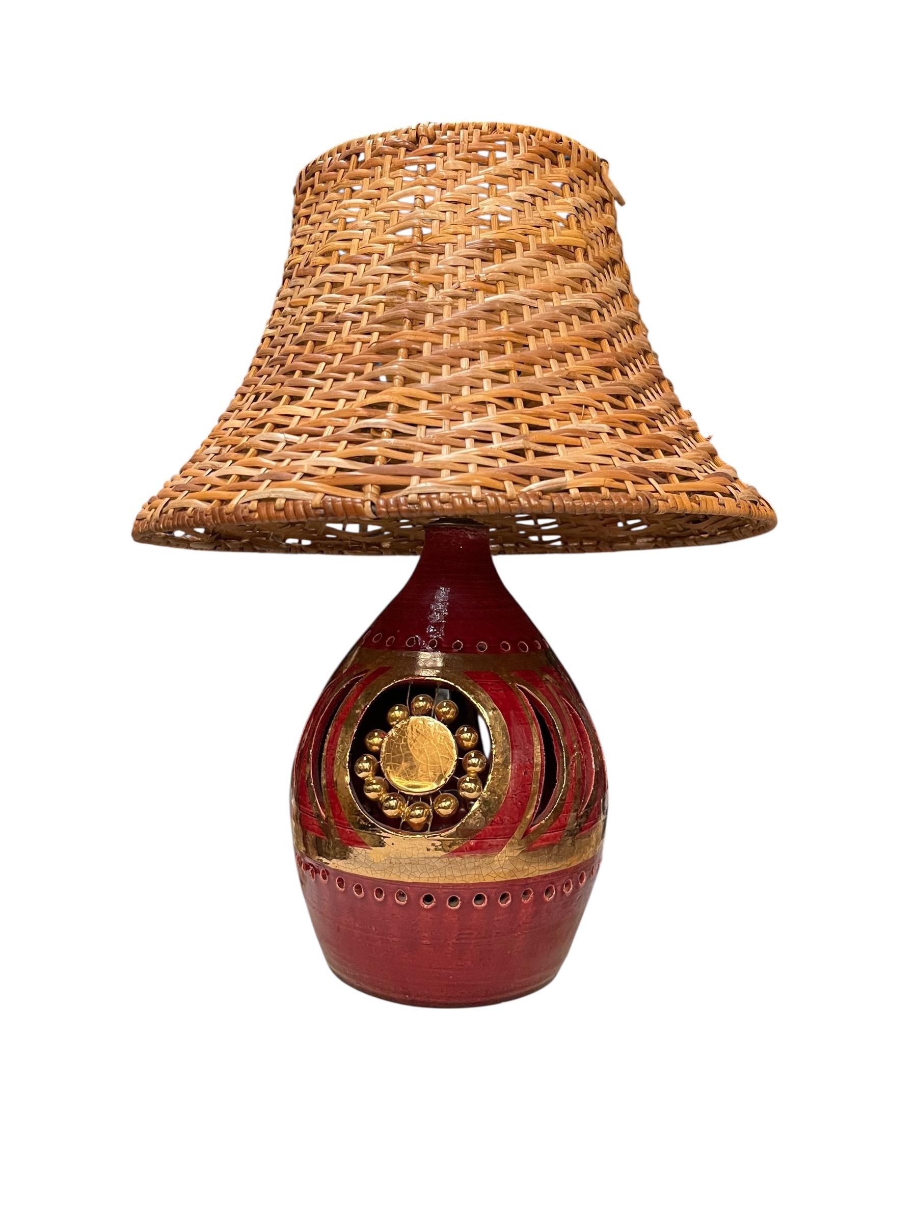Lámpara de cerámica Studio Pottery de los años 70 Por Georges Pelletier Francés en venta