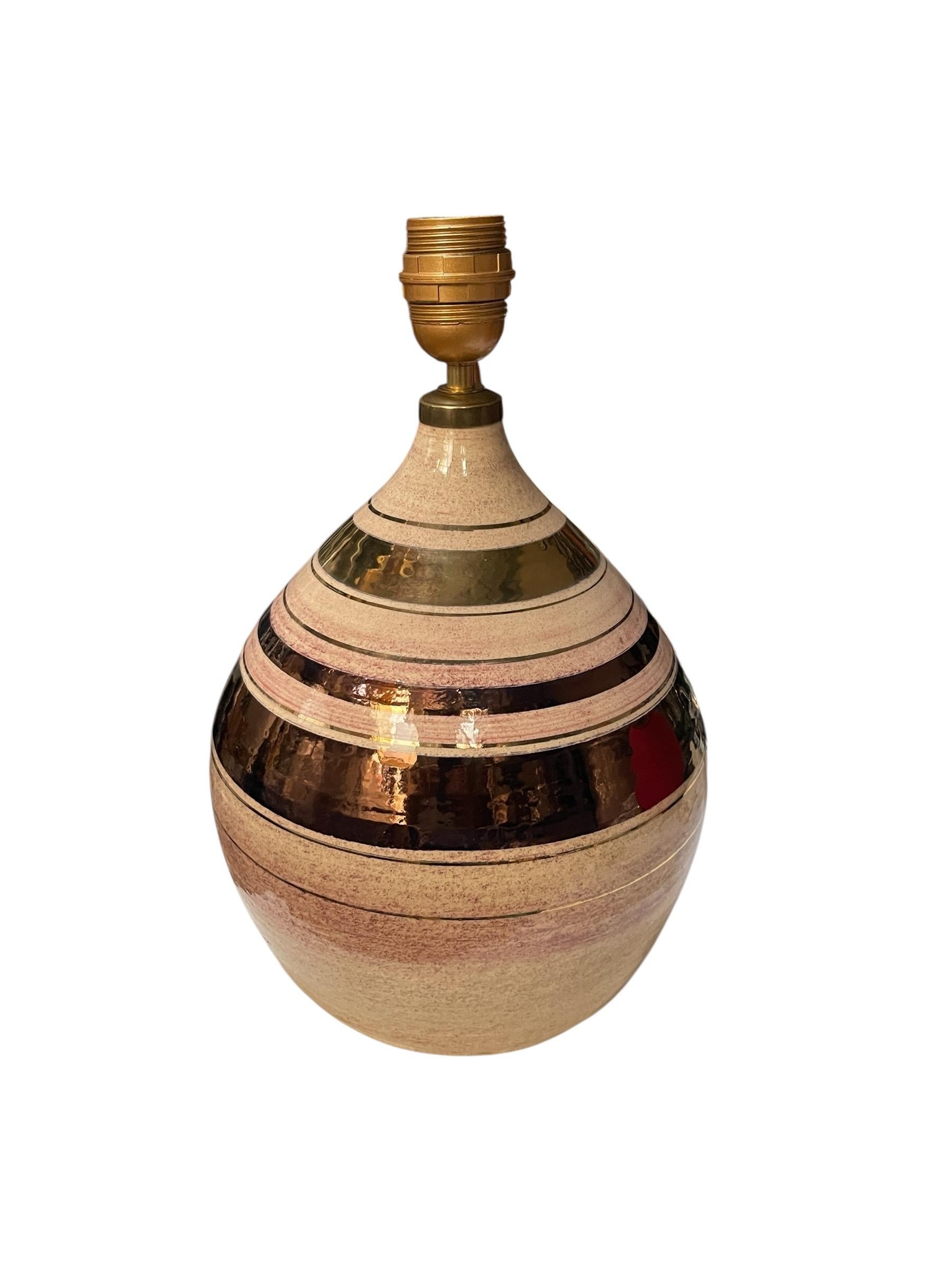 Lámpara de cerámica Studio Pottery de los años 70 Por Georges Pelletier Francés en venta