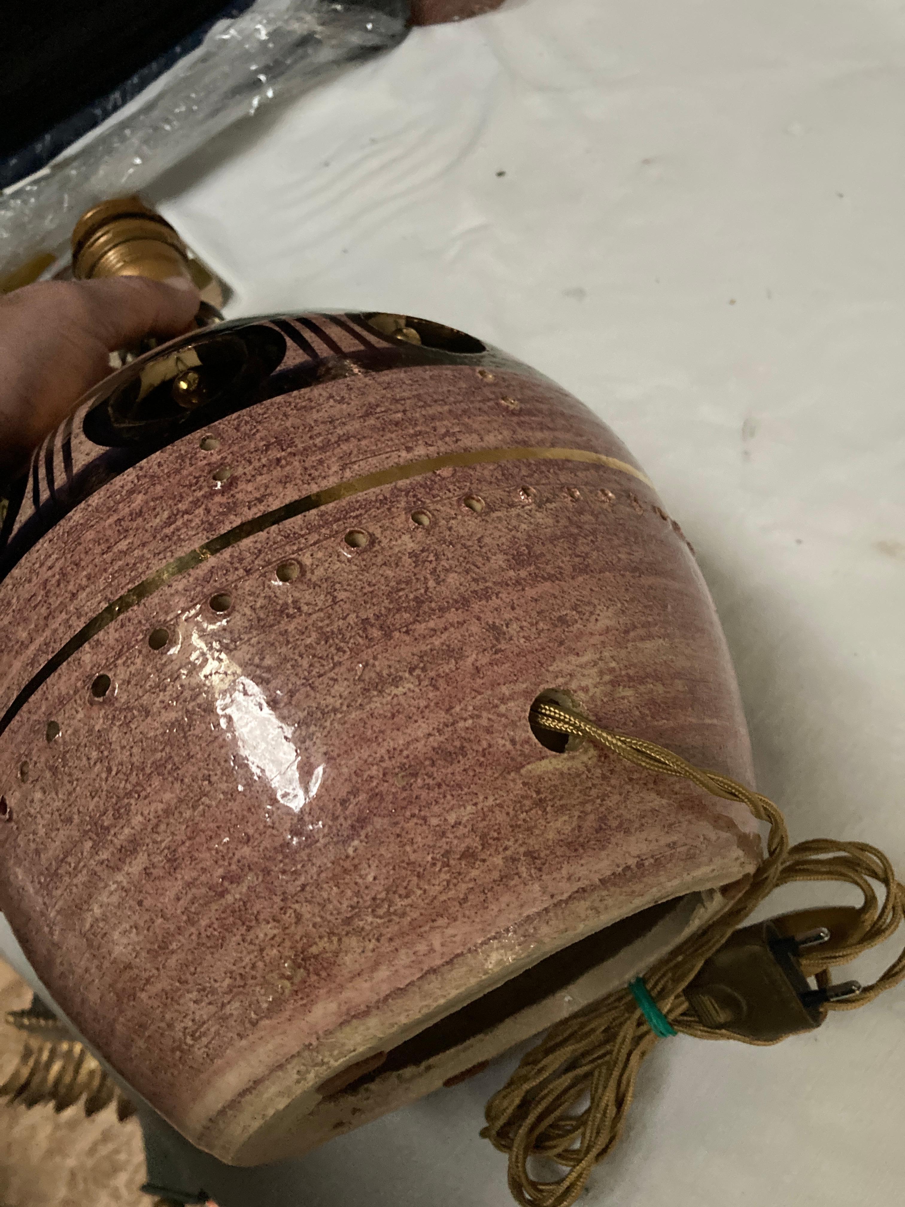 Lámpara de cerámica Studio Pottery de 1970 de Georges Pelletier en Bueno estado para la venta en Bois-Colombes, FR