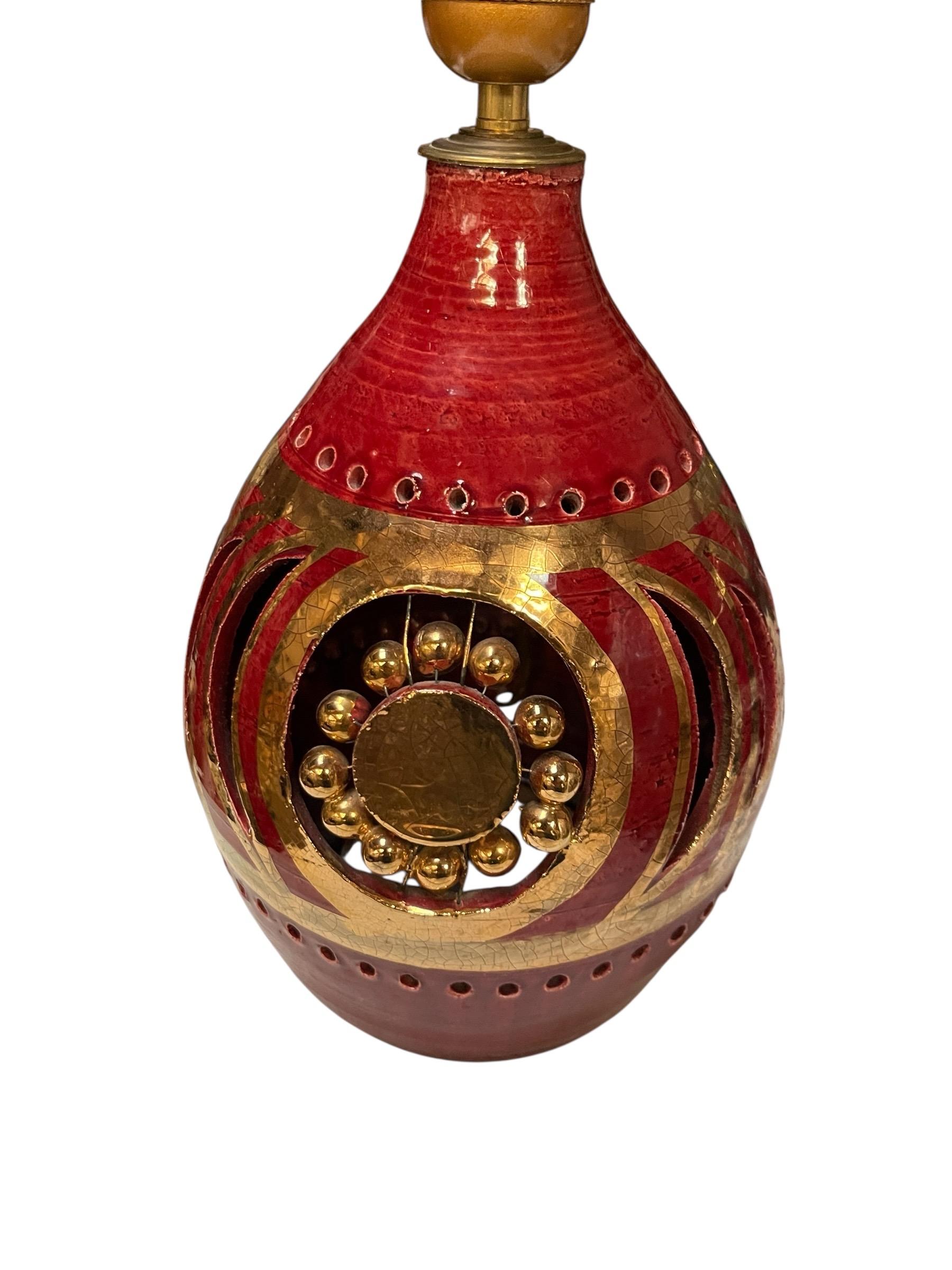Lámpara de cerámica Studio Pottery de los años 70 Por Georges Pelletier en Bueno estado para la venta en Bois-Colombes, FR