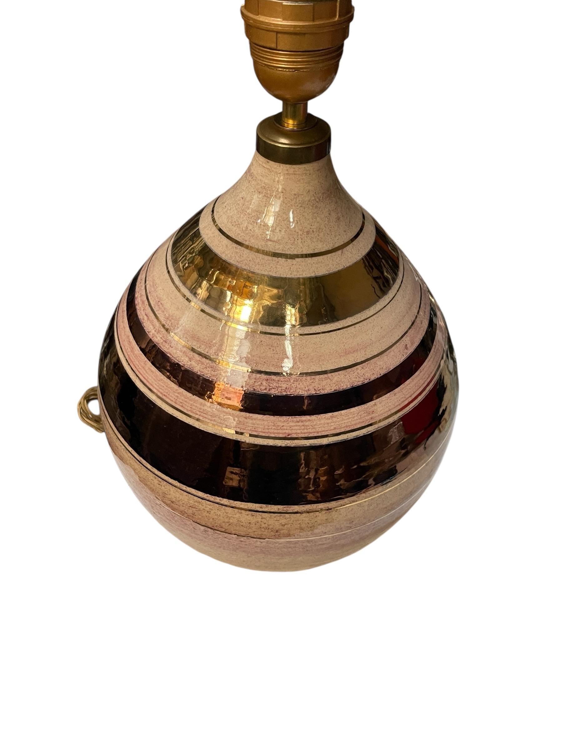 Lámpara de cerámica Studio Pottery de los años 70 Por Georges Pelletier en Bueno estado para la venta en Bois-Colombes, FR