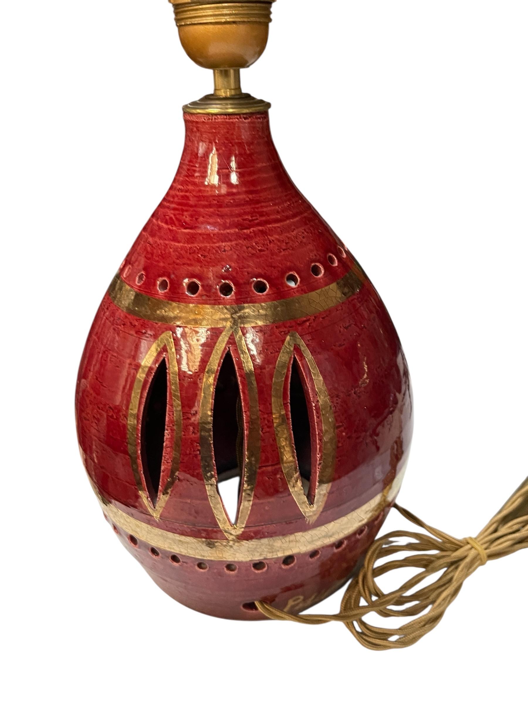 Lámpara de cerámica Studio Pottery de los años 70 Por Georges Pelletier en venta 2