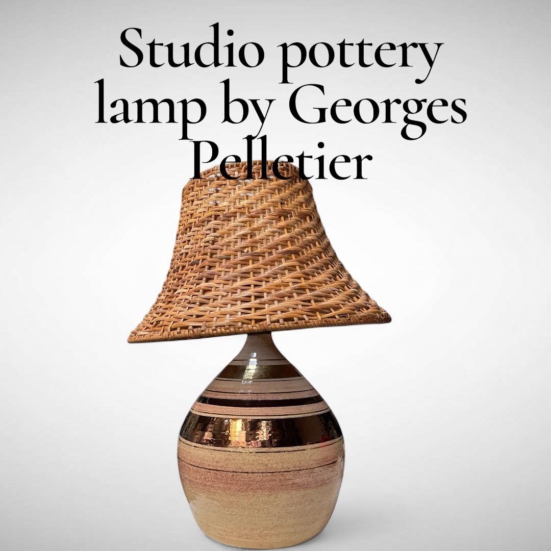 Lámpara de cerámica Studio Pottery de los años 70 Por Georges Pelletier en venta 2