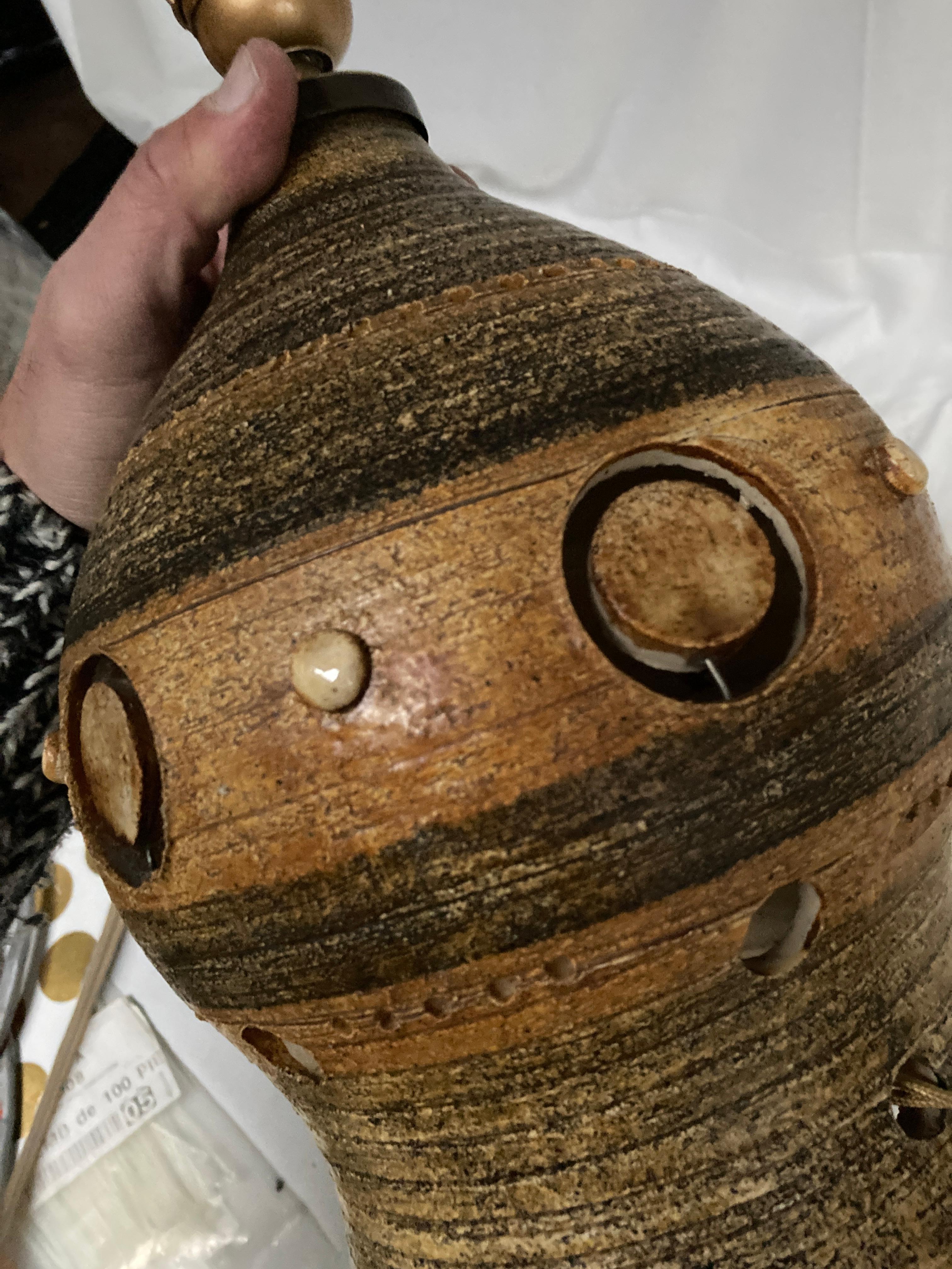 Lámpara de cerámica Studio Pottery de 1970 de Georges Pelletier en venta 3