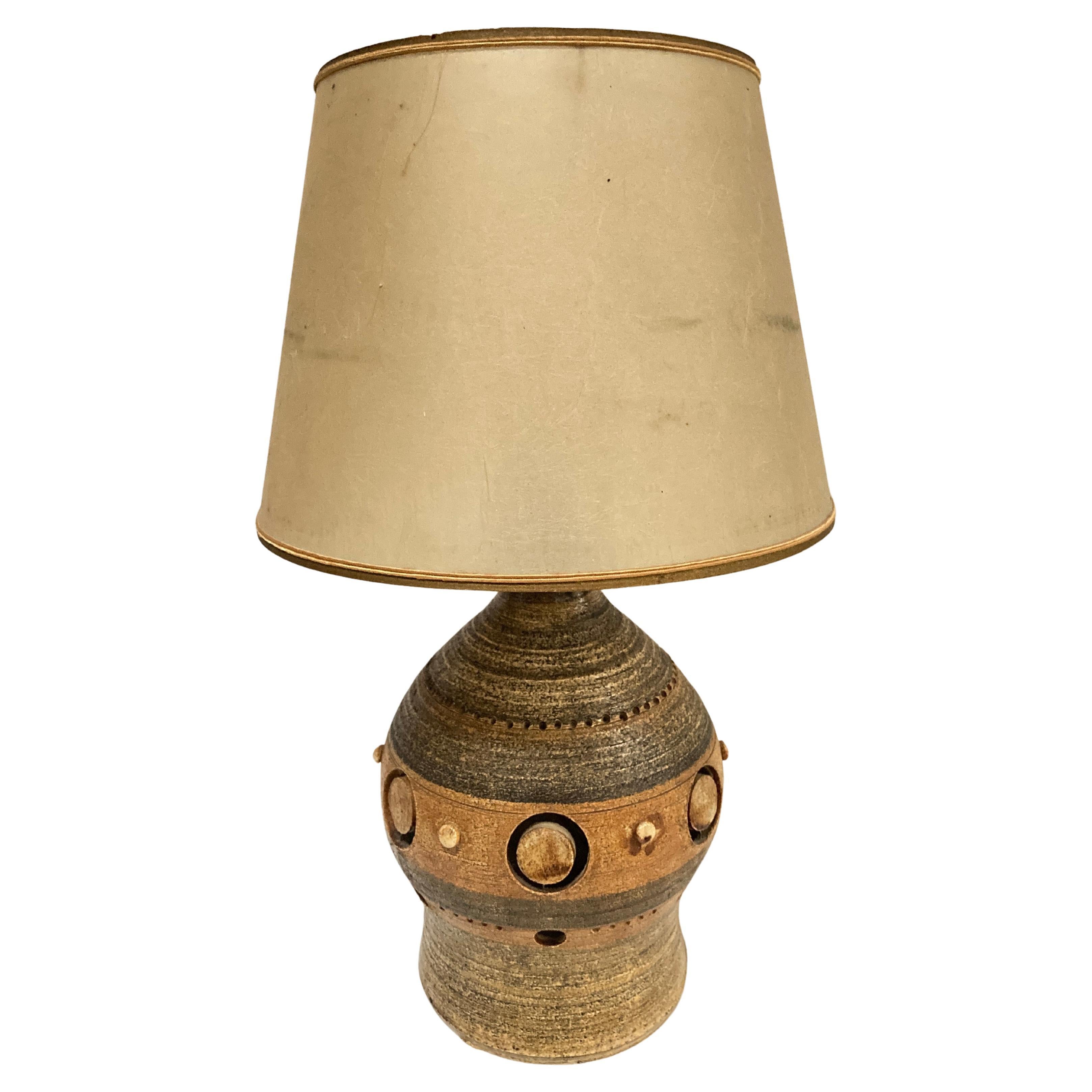 1970's Studio pottery ceramic lamp by Georges Pelletier