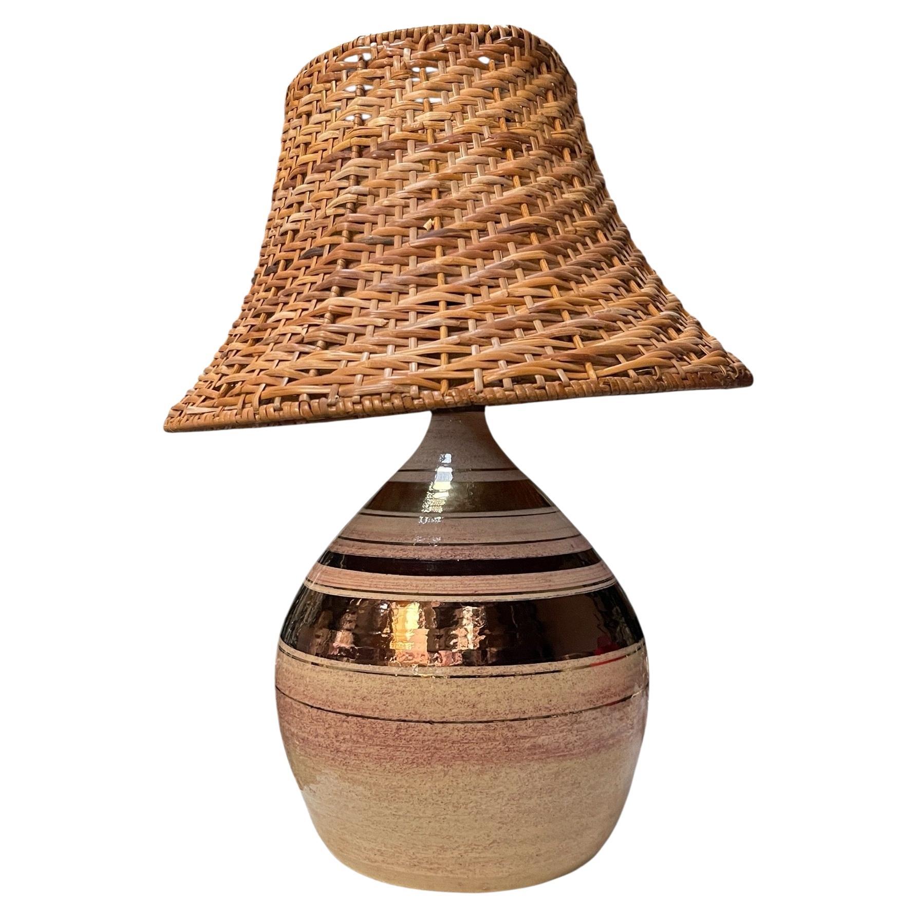 1970's Studio pottery ceramic lamp By Georges Pelletier