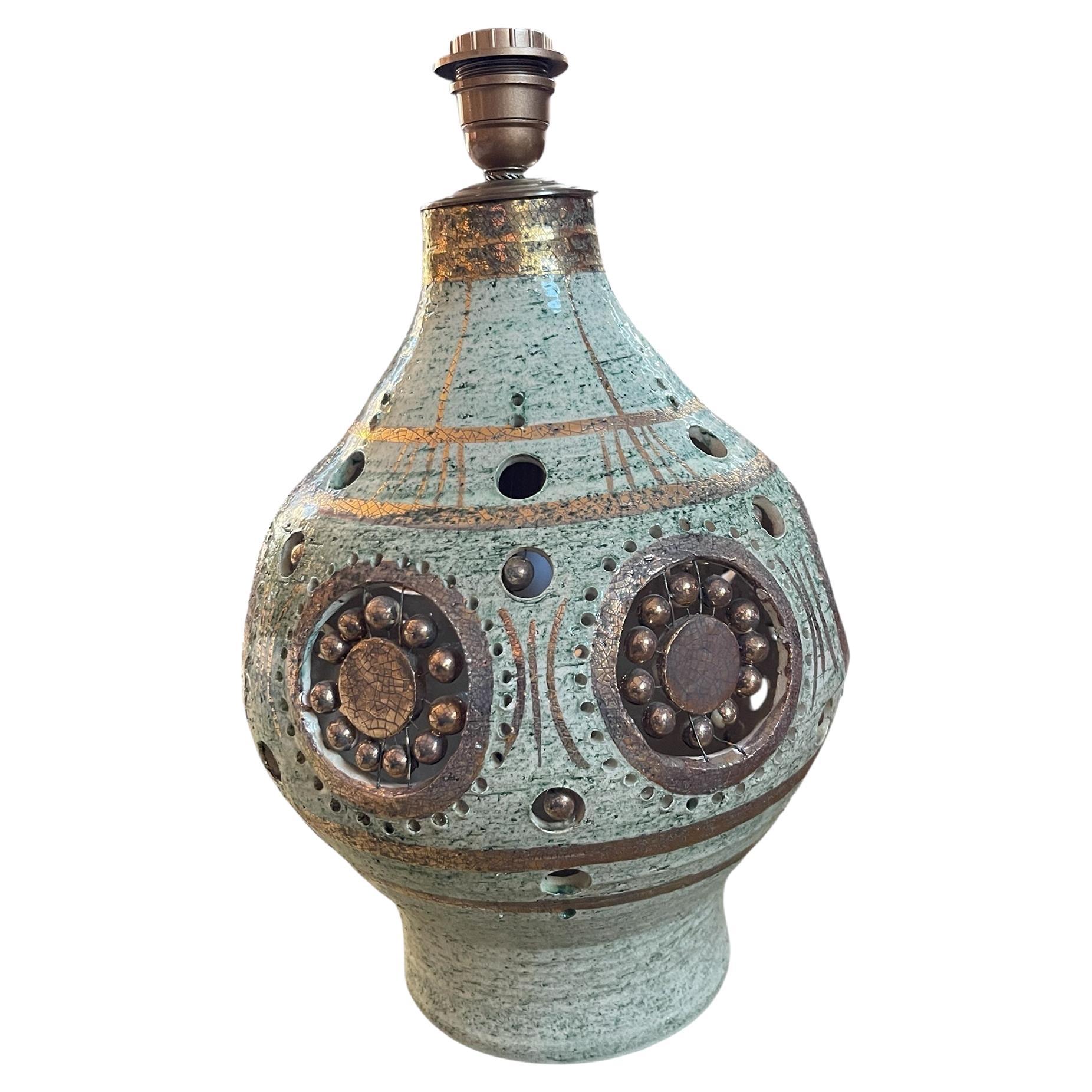 1970
s studio pottery ceramic lamp by Georges Pelletier