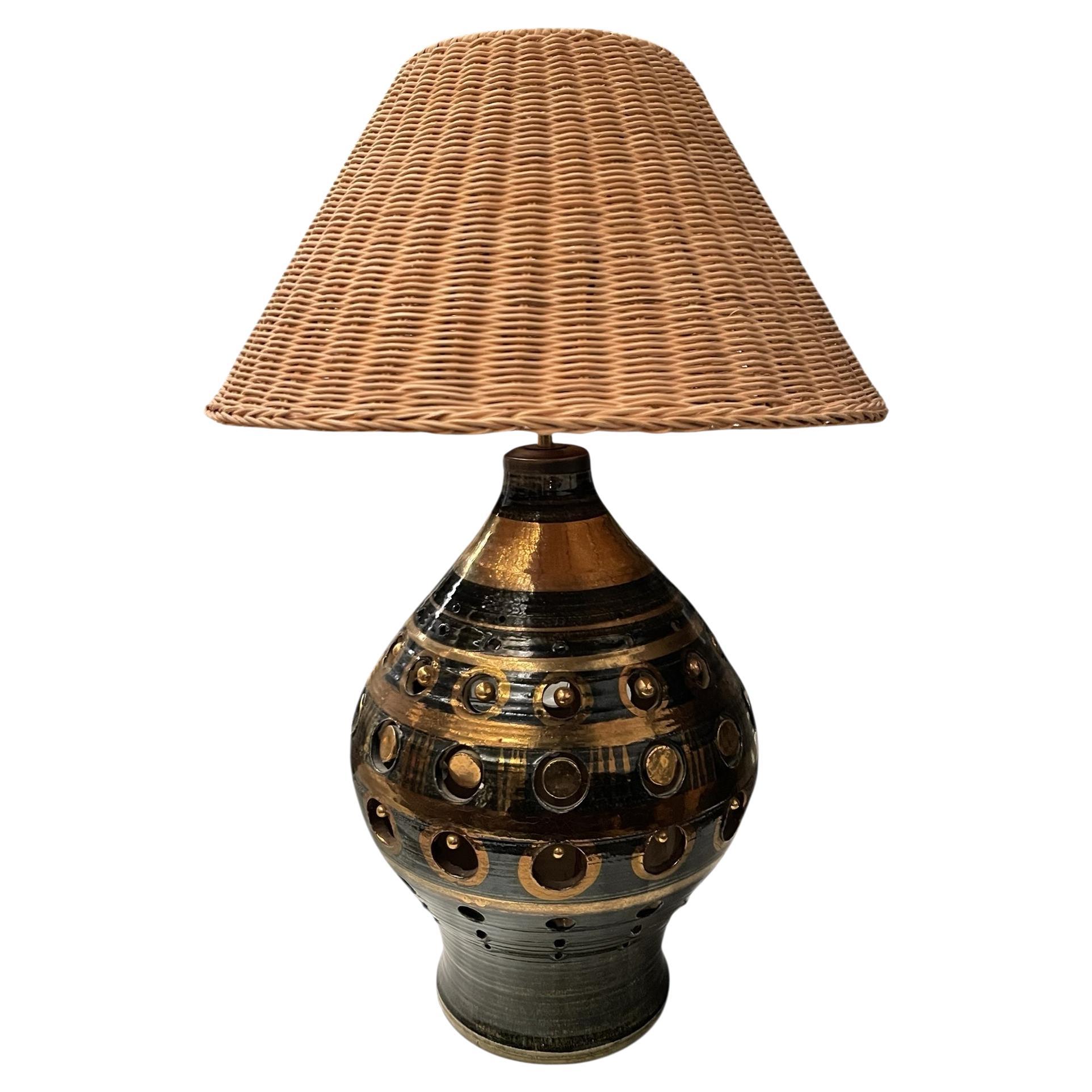 1970
s Studio pottery ceramic lamp by Georges Pelletier For Sale