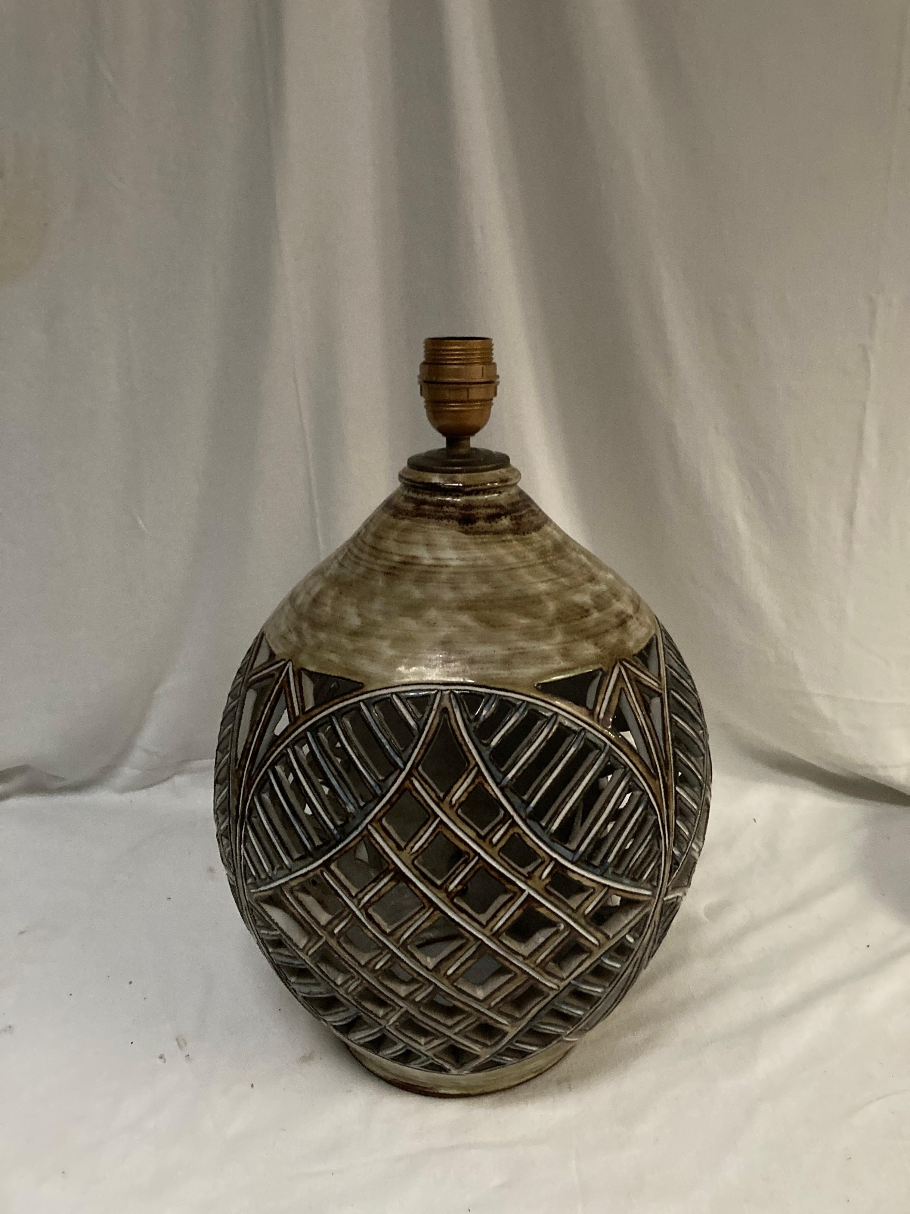 Lámpara de cerámica Studio Pottery de 1970 de Le Vieux Moulin Vallauris en Bueno estado para la venta en Bois-Colombes, FR