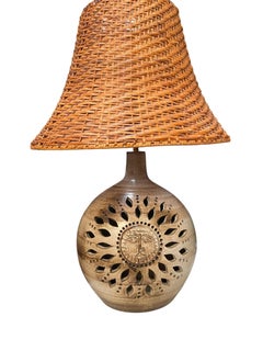 Lampada in ceramica Studio Pottery di Vallauris AM del 1970