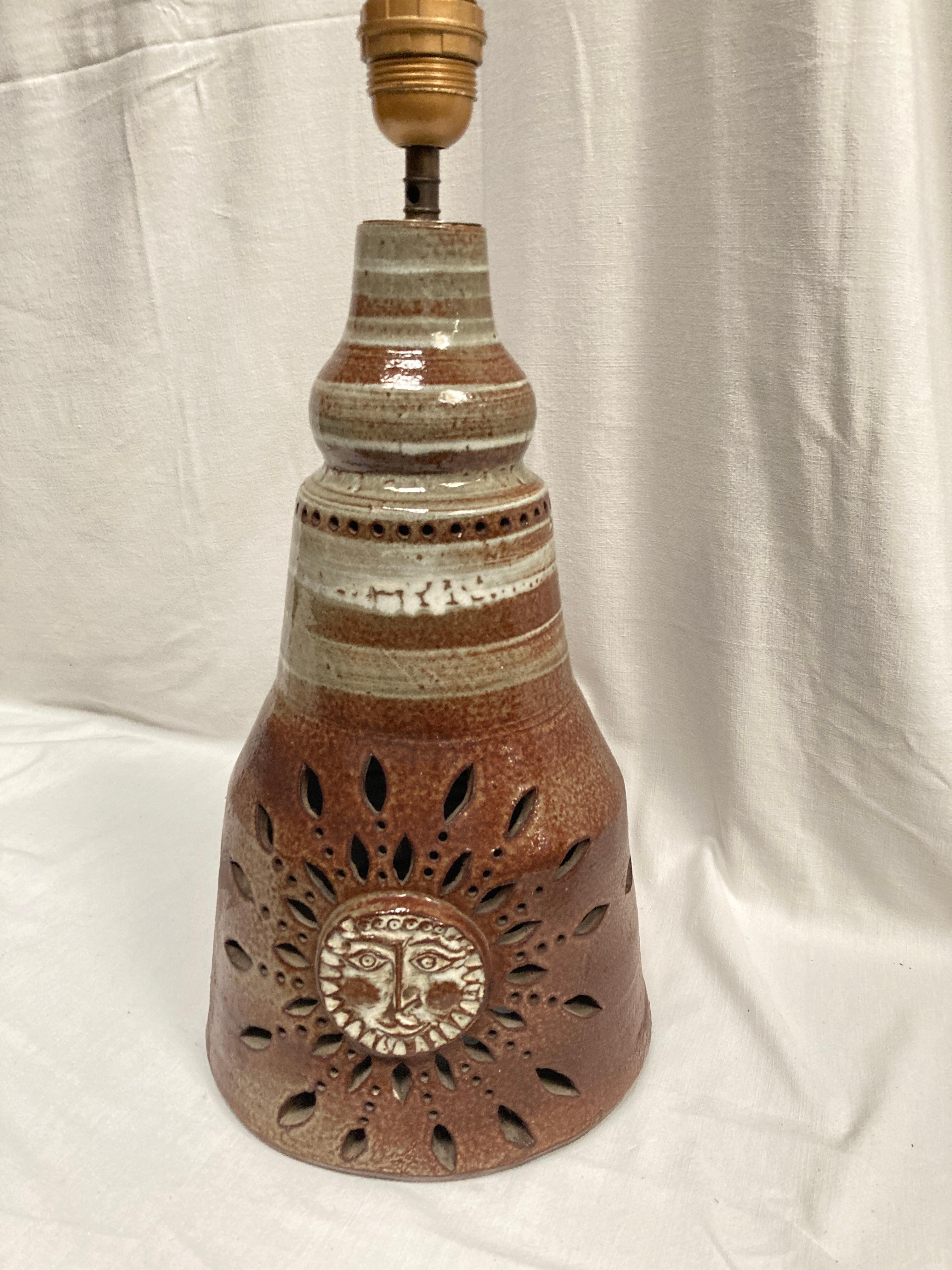 Français Lampe Studio pottery céramique de Vallauris des années 1970 en vente