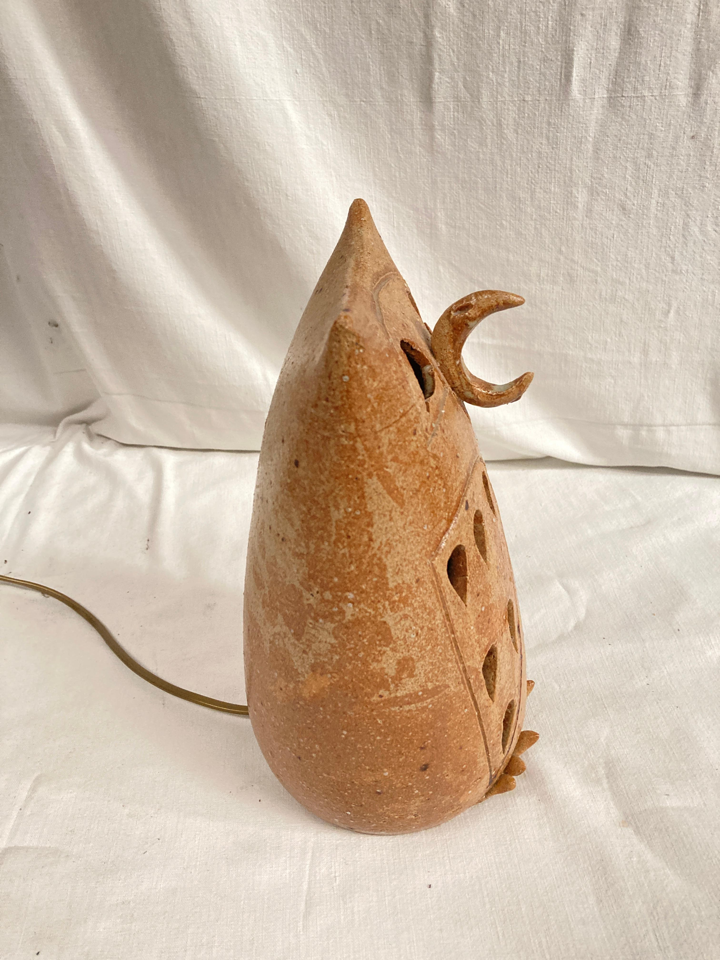 Lámpara de cerámica Studio Pottery de 1970 de Vallauris Francés en venta