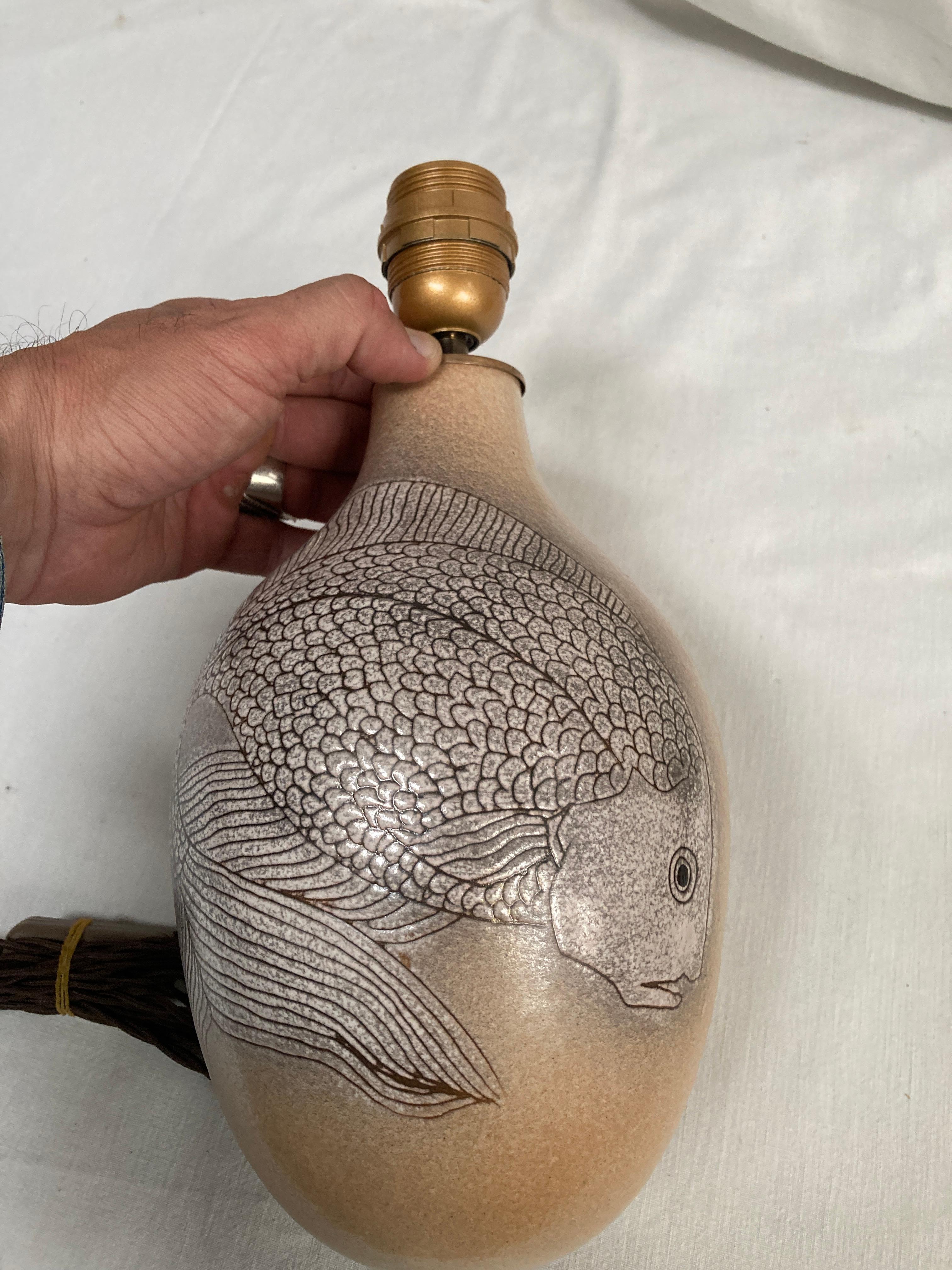 1970's Studio Pottery Keramiklampe von Vallauris im Zustand „Gut“ im Angebot in Bois-Colombes, FR