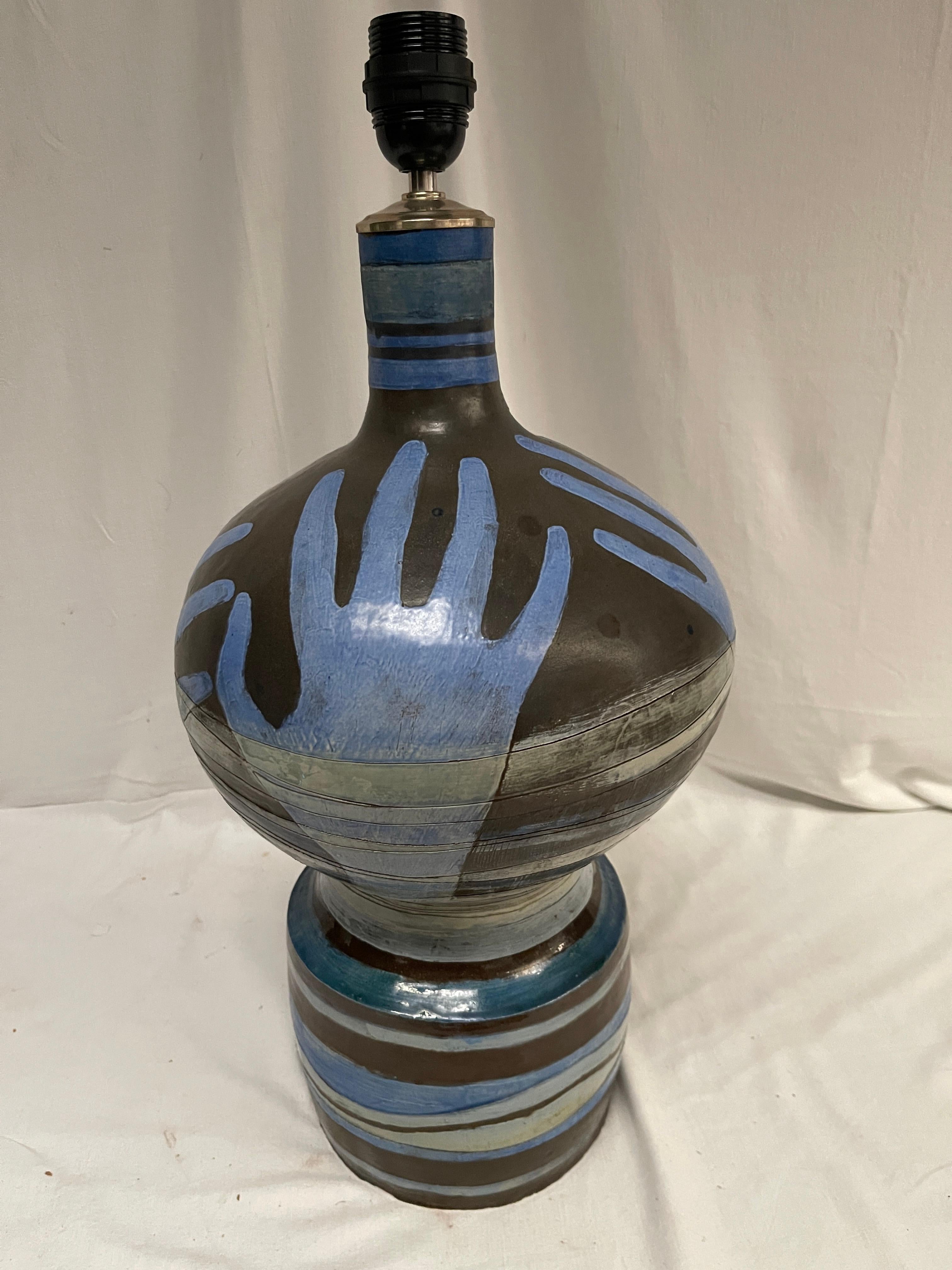 Lampe Studio pottery céramique de Vallauris des années 1970 Excellent état - En vente à Bois-Colombes, FR
