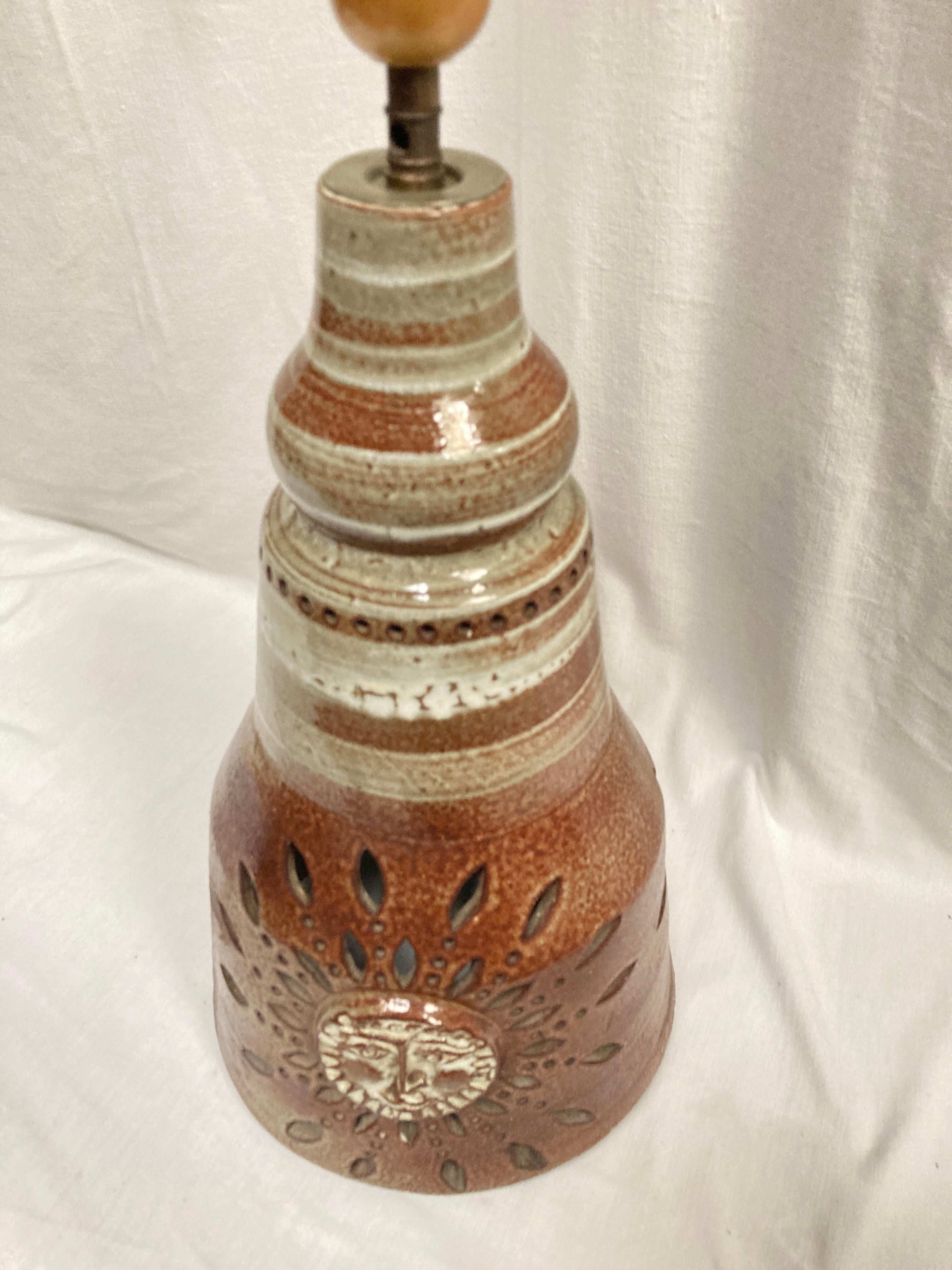 Fin du 20e siècle Lampe Studio pottery céramique de Vallauris des années 1970 en vente