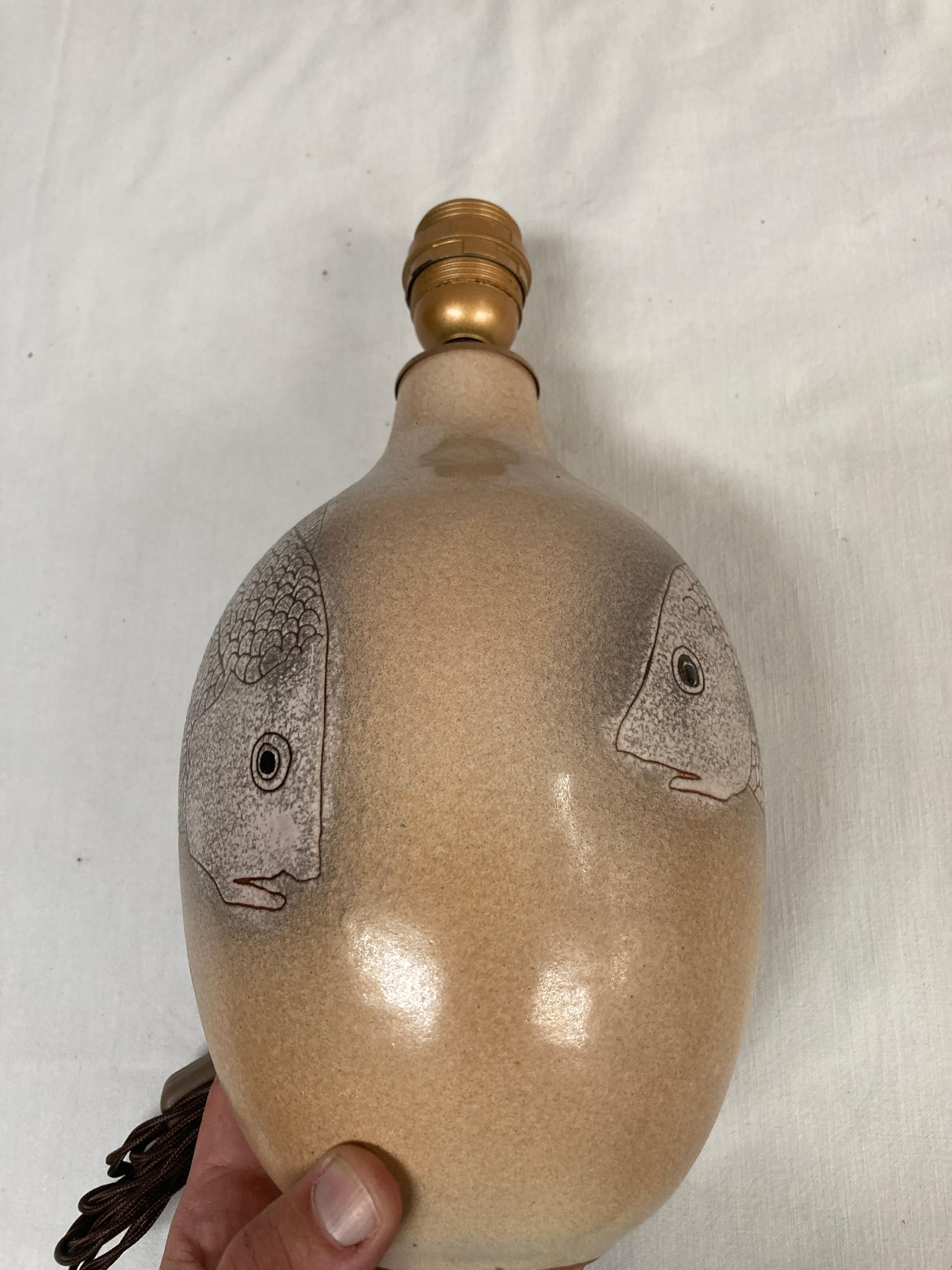 1970's Studio Pottery Keramiklampe von Vallauris (Ende des 20. Jahrhunderts) im Angebot