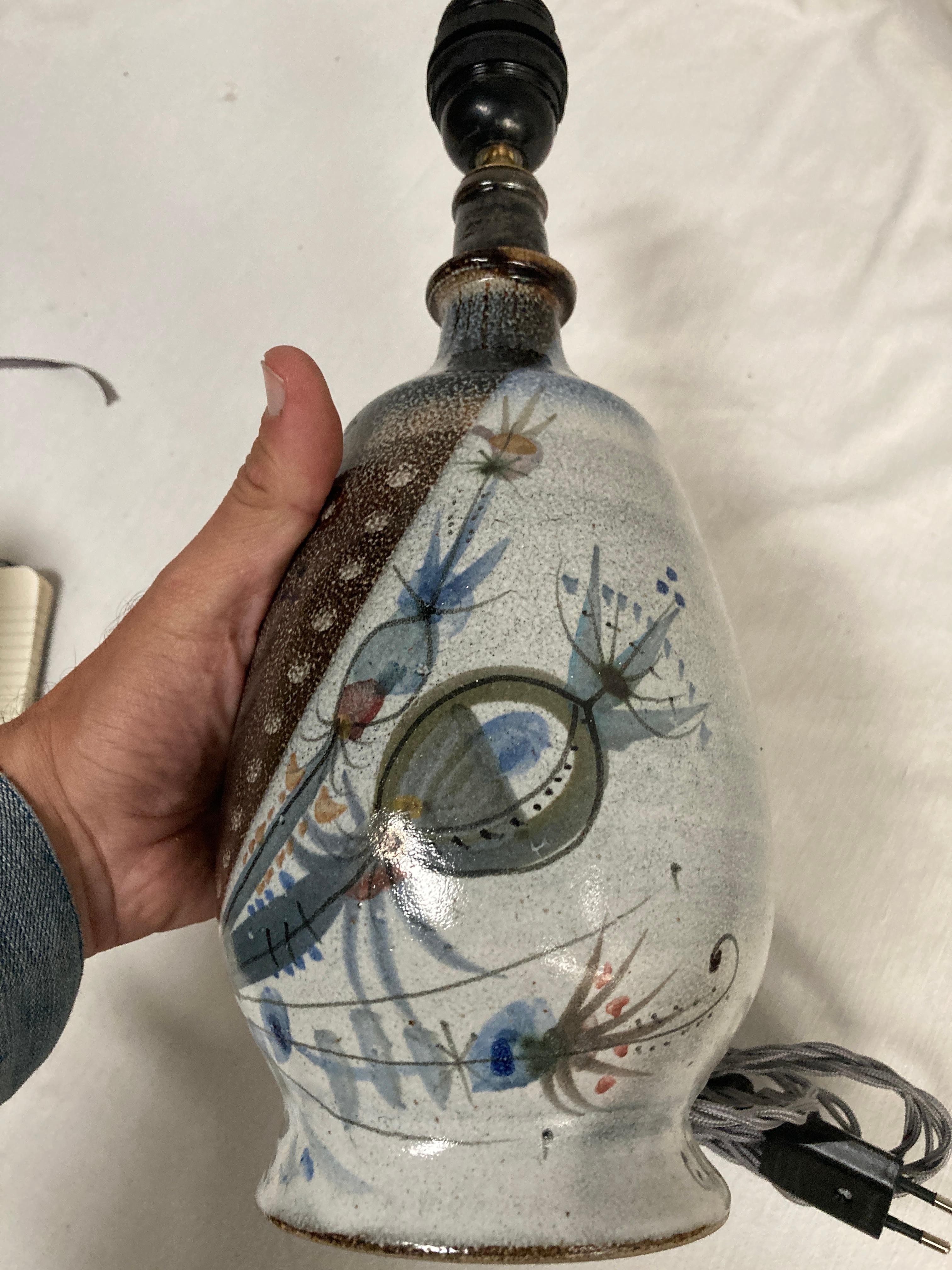 Lámpara de cerámica Studio Pottery de 1970 de Vallauris finales del siglo XX en venta