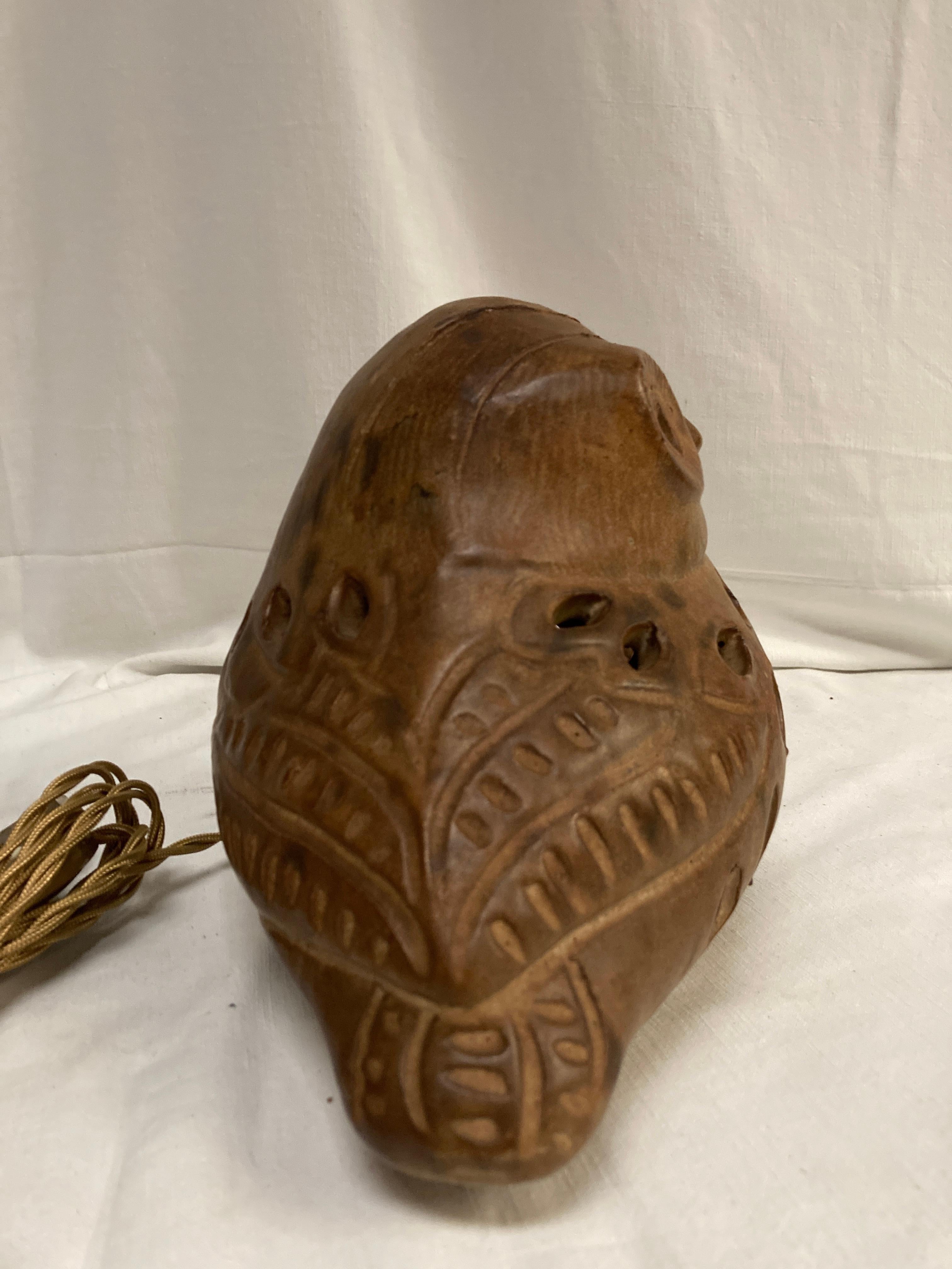 Lámpara de cerámica Studio Pottery de 1970 de Vallauris finales del siglo XX en venta
