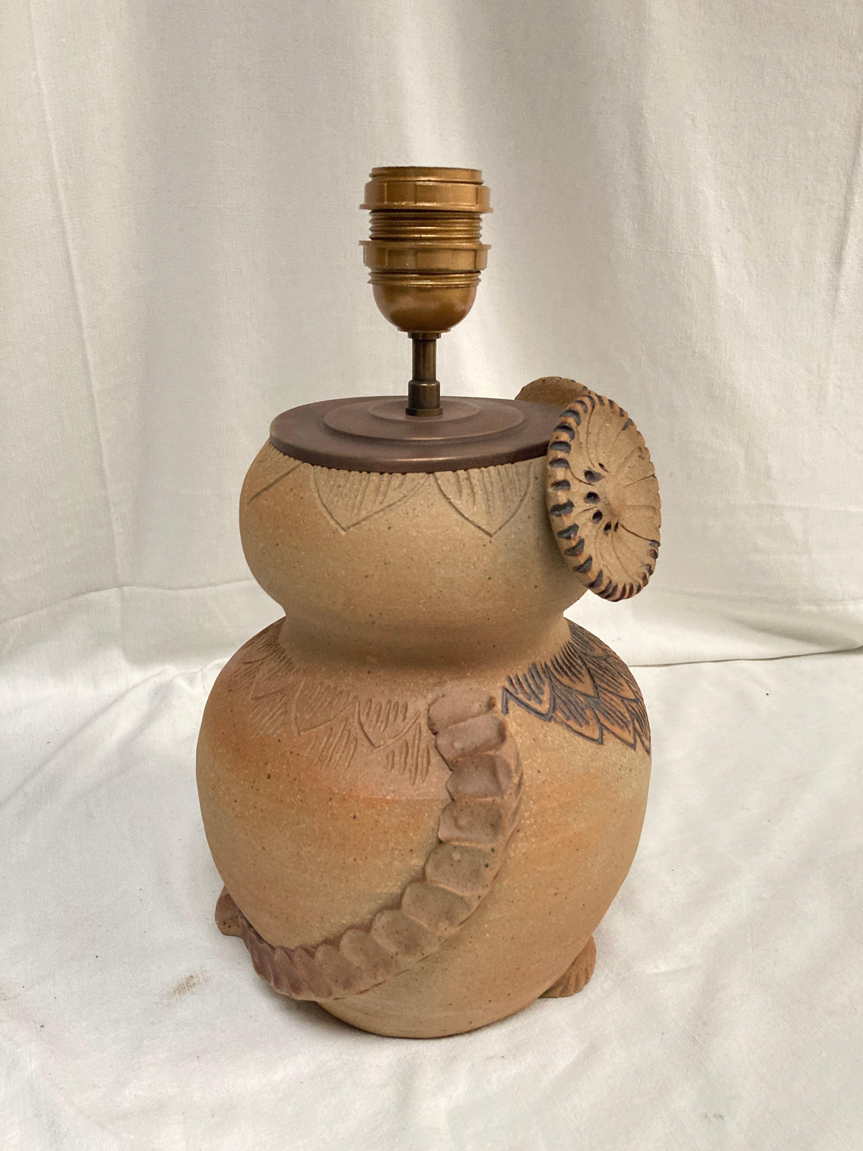 Fine XX secolo Lampada in ceramica Studio Pottery di Vallauris AM del 1970 in vendita