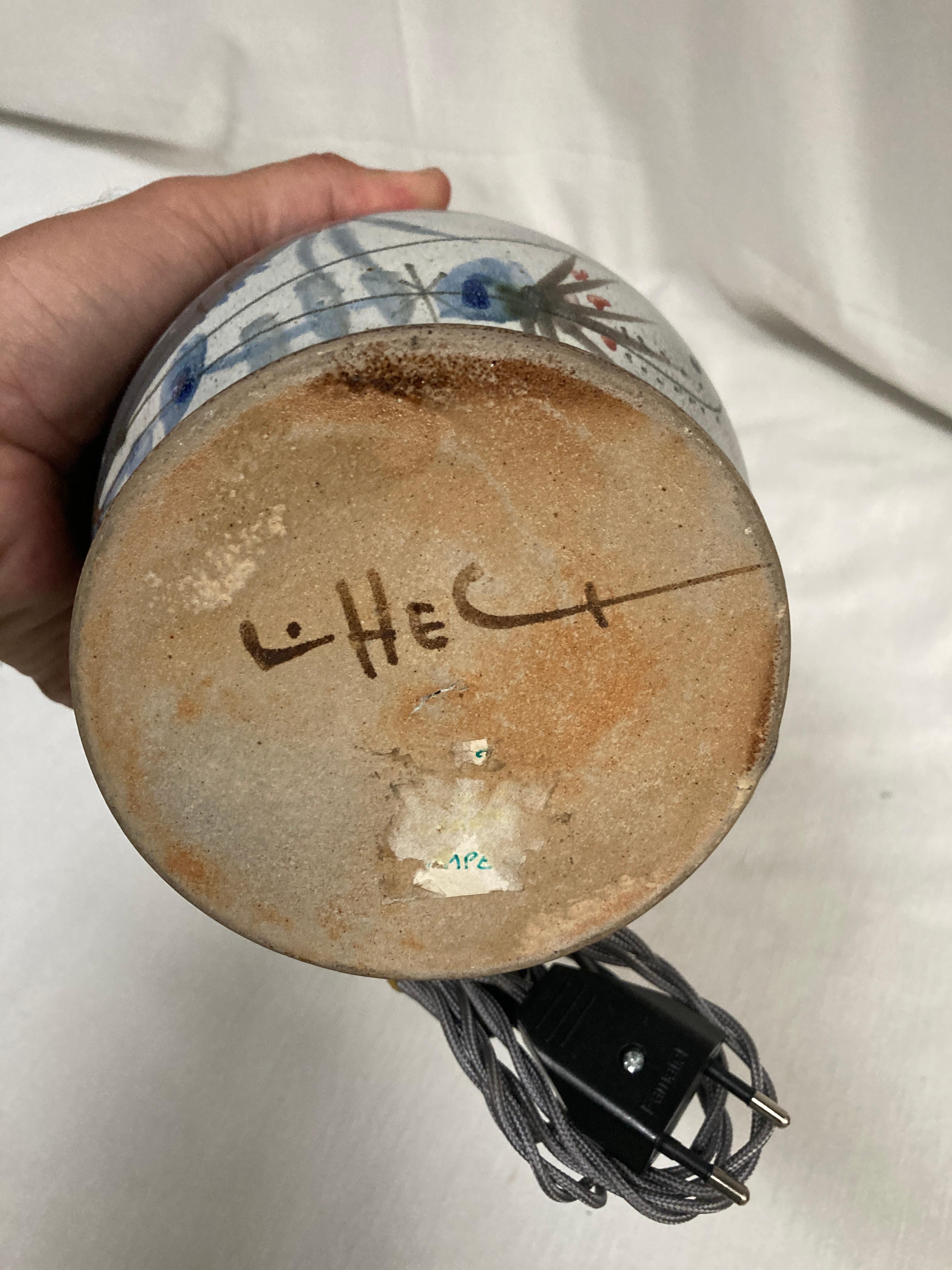 Lámpara de cerámica Studio Pottery de 1970 de Vallauris Cerámico en venta