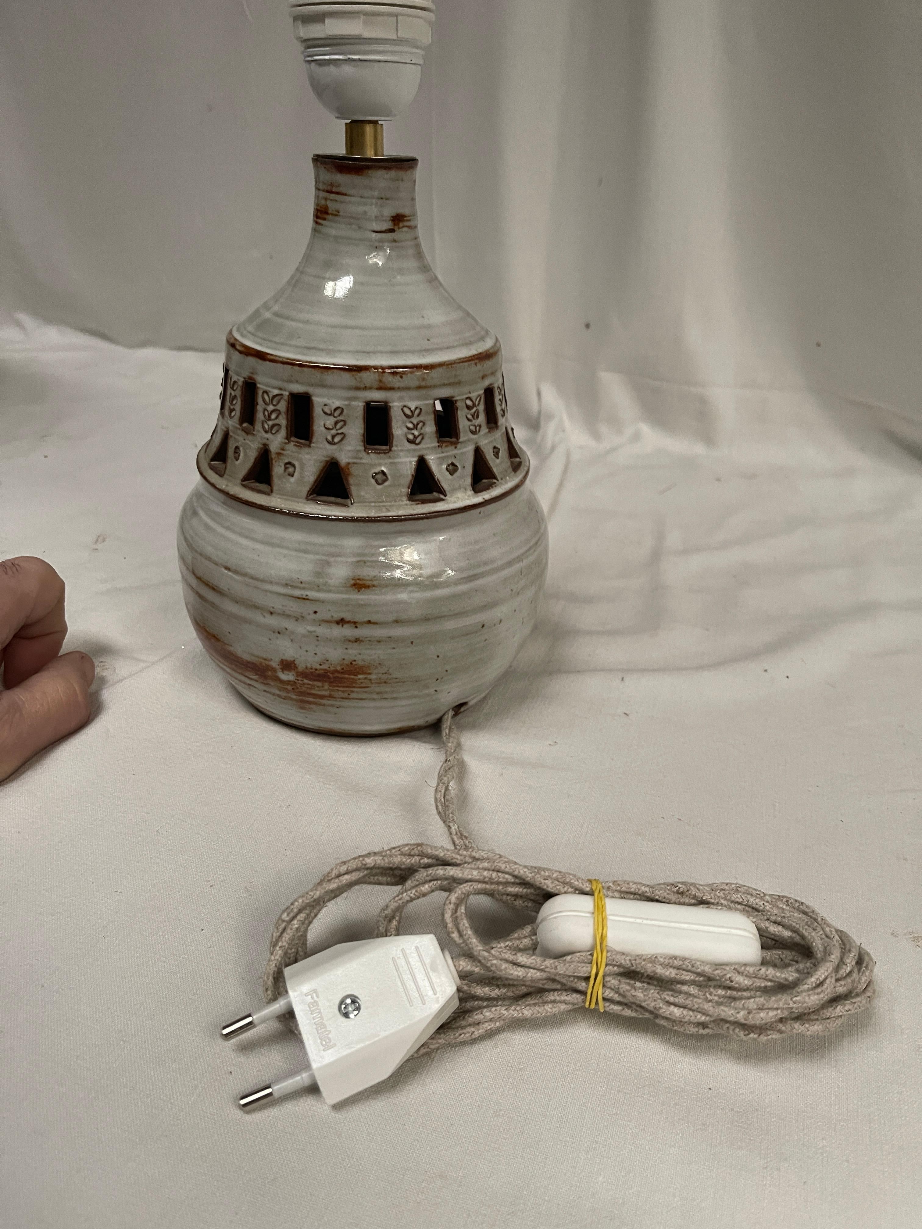 Ceramic 1970's Studio pottery ceramic lamp by Vallauris For Sale